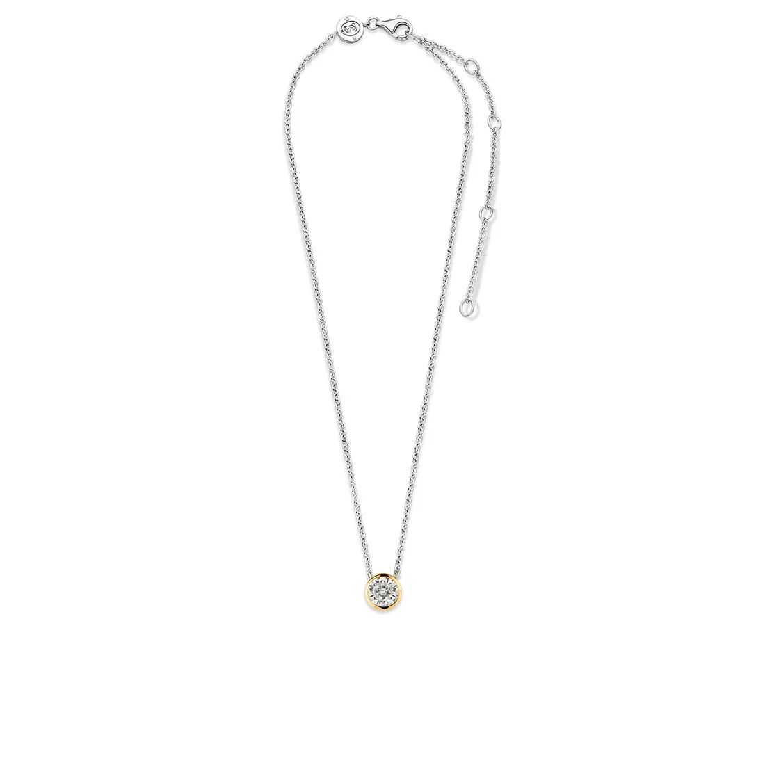 Collana Ti Sento Milano con punto luce tondo montatura dorata 3845ZY