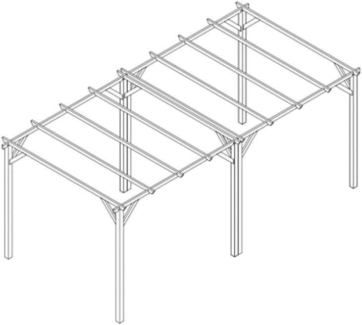 Pergola in legno da giardino Lumina 3×6 m, pino massello impregnato in autoclave, con kit montaggio, Made in Italy
