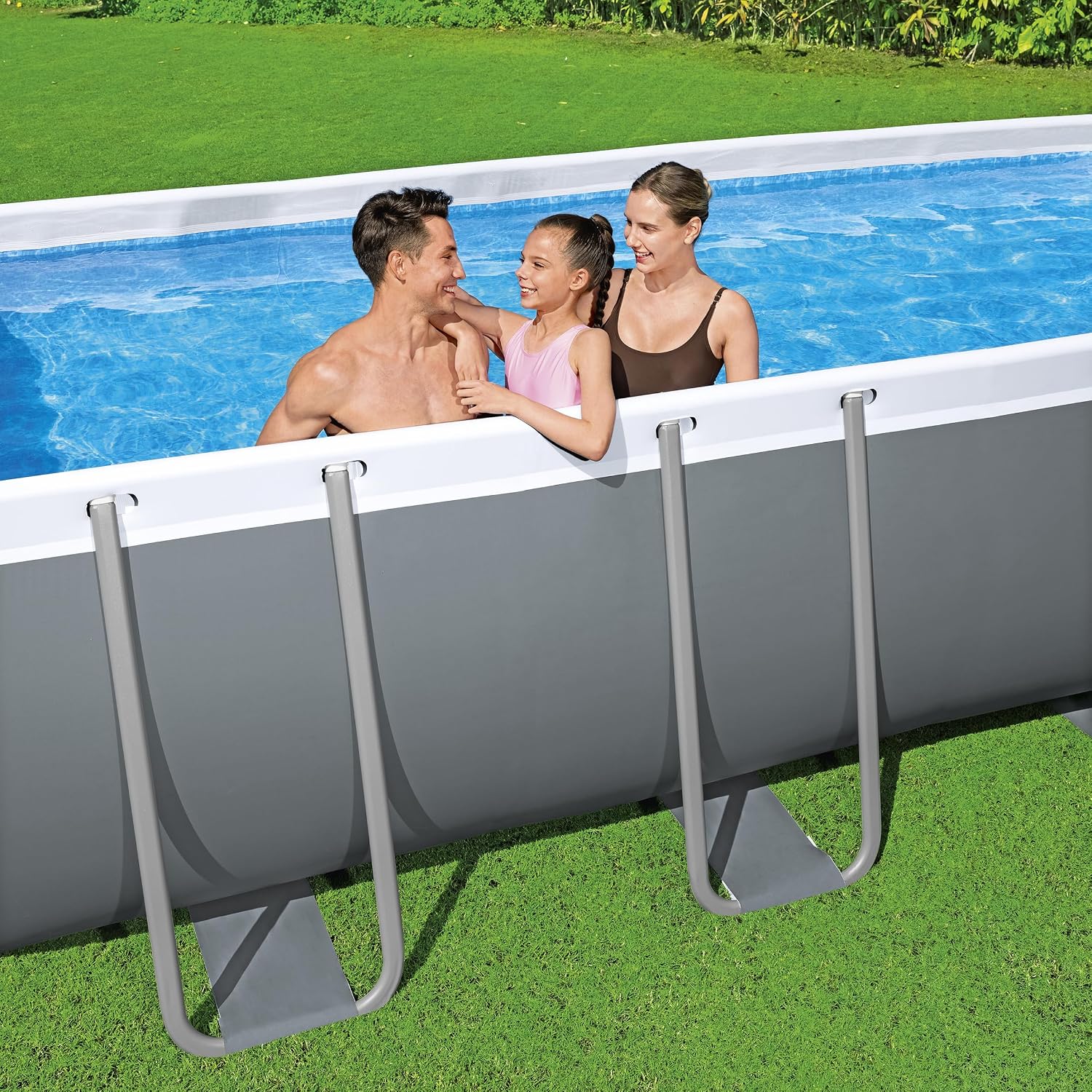 Bestway Steel Pro Max Aufstellpool-Set – 549 cm x 274 cm x 122 cm – Dunkelgrau