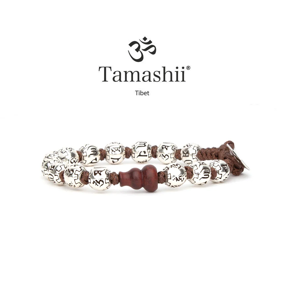 Bracciale Tamashii ruota della preghiera argento 8mm BHS924-S8