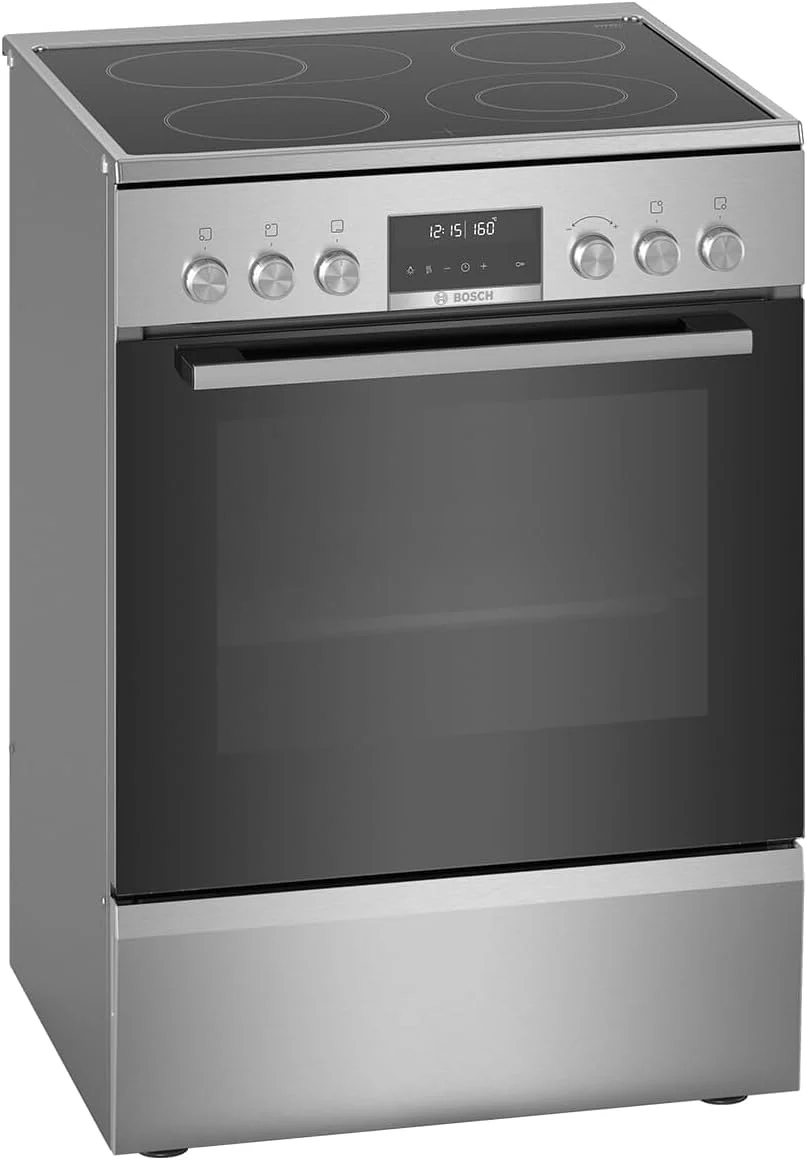 Bosch HKS79U250 Serie 6 Elektro-Standherd, 60 cm breit, erweiterbare Kochzone für großes Kochgeschirr, Pyrolyse Selbstreinigung