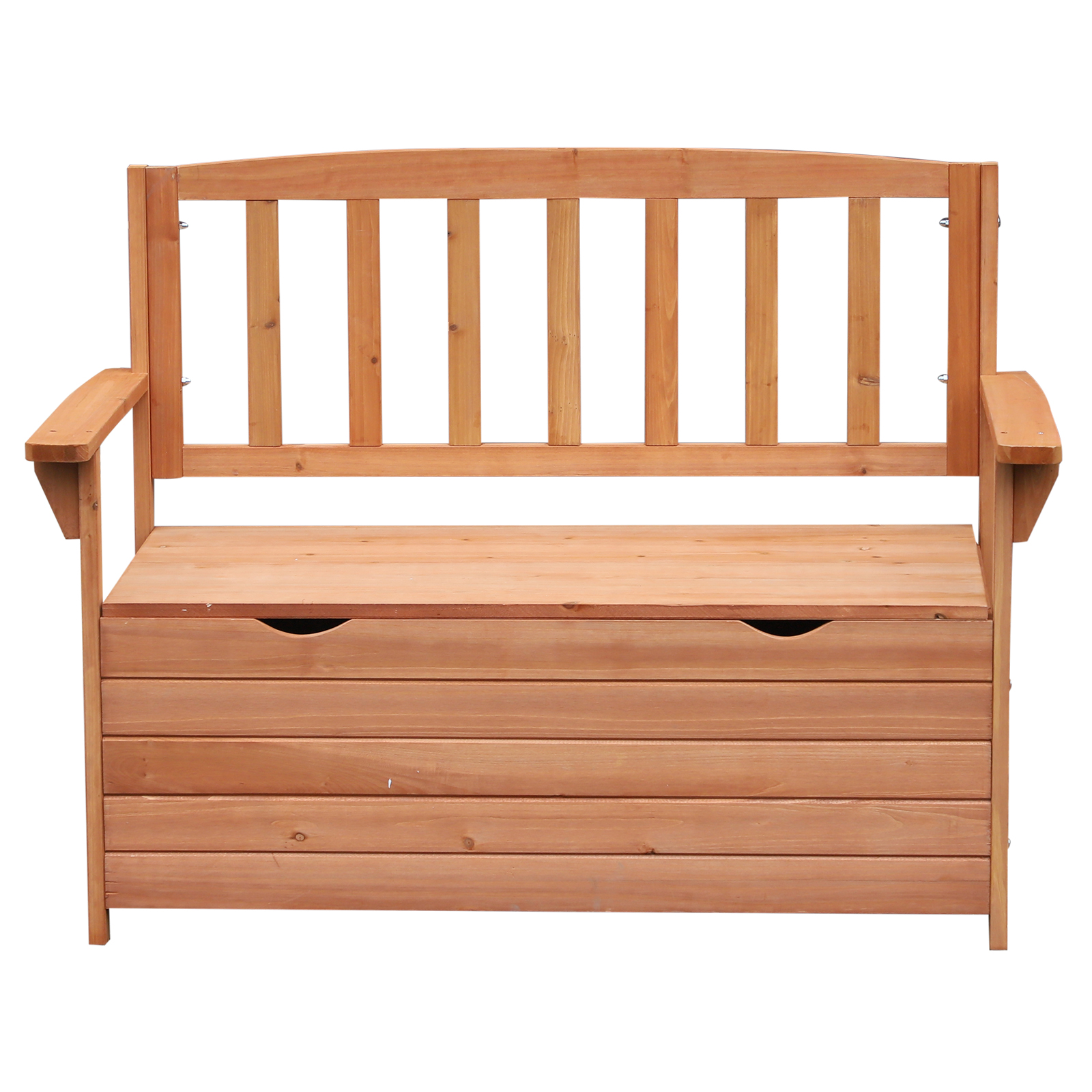 Outsunny Gartenbank aus Tannenholz mit Stauraum, Maße 112L x 58B x 84H cm