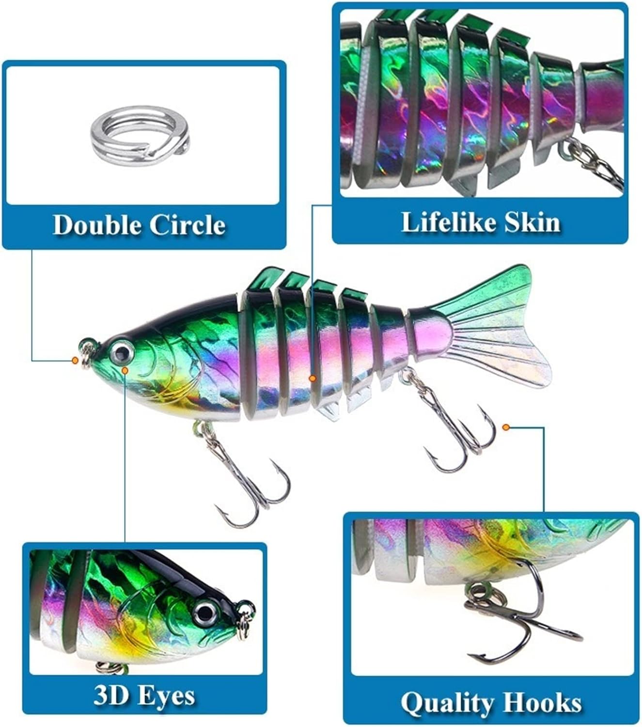 Weichköder Angelhaken， Angelköder, 10 Stück, Angelköder, Kurbelköder, Harter Köder for Angelgeräte, Köder 15,6 g/10 cm, for Süßwasser, Angelausrüstung, einfach und praktisch