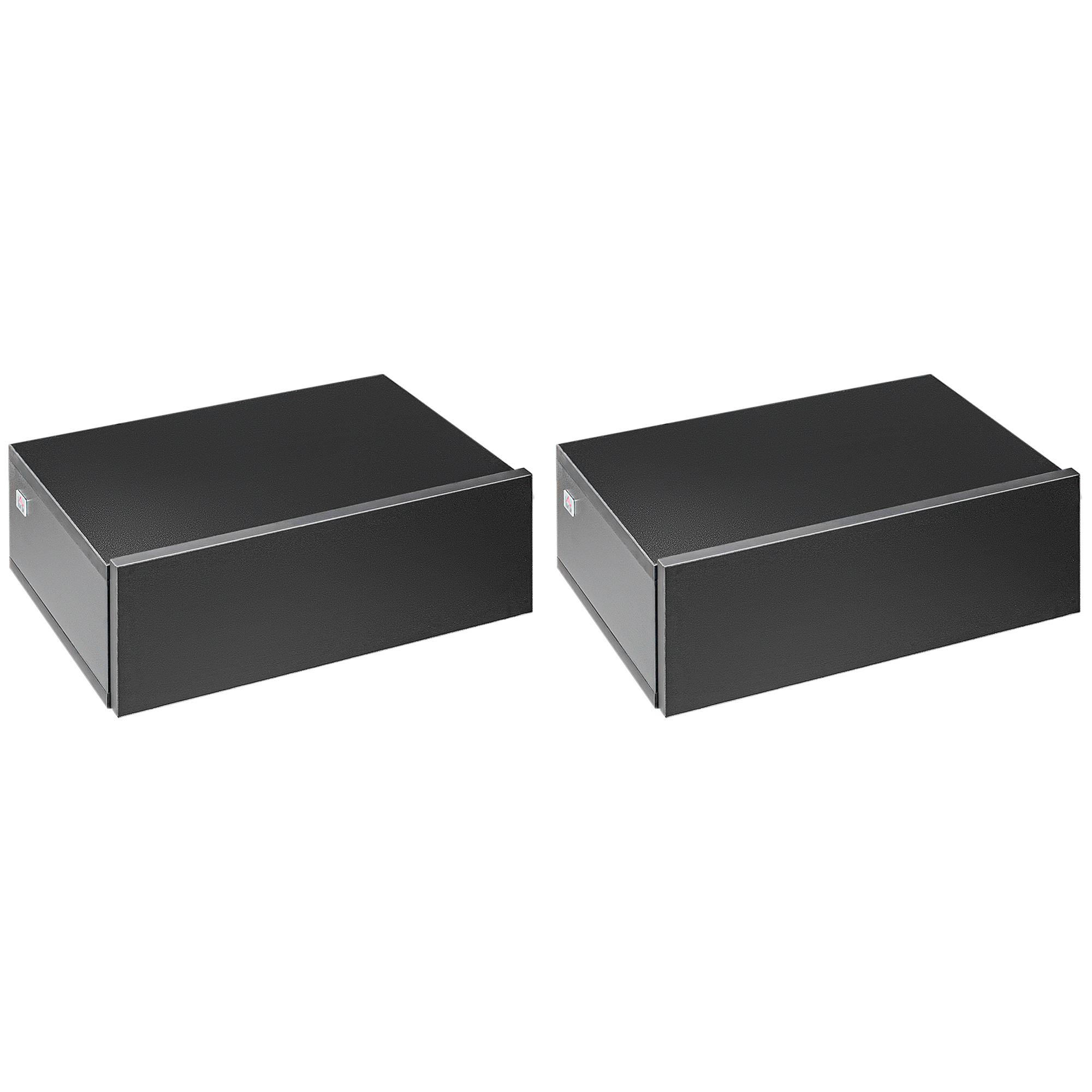 HOMCOM Set mit 2 Wand-Nachttischen - Set mit 2 Nachttischen - Schublade, Regal - Schwarze Spanplatten