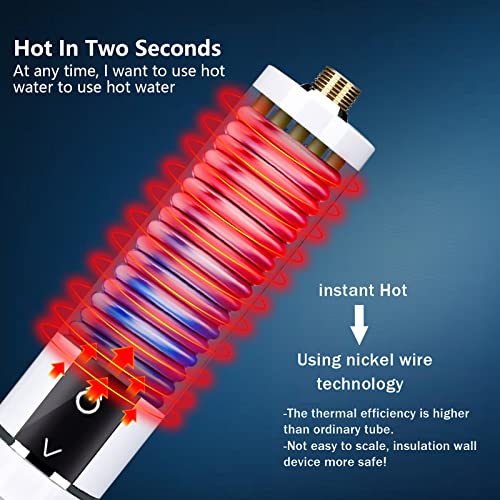 Mini Scaldacqua Istantaneo, Scaldabagno Elettrico Istantaneo Riscaldamento dell'acqua Tankless per Bagno Cucina, Display della Temperatura a LED, 220 V, 3500 W : Amazon.it: Fai da te