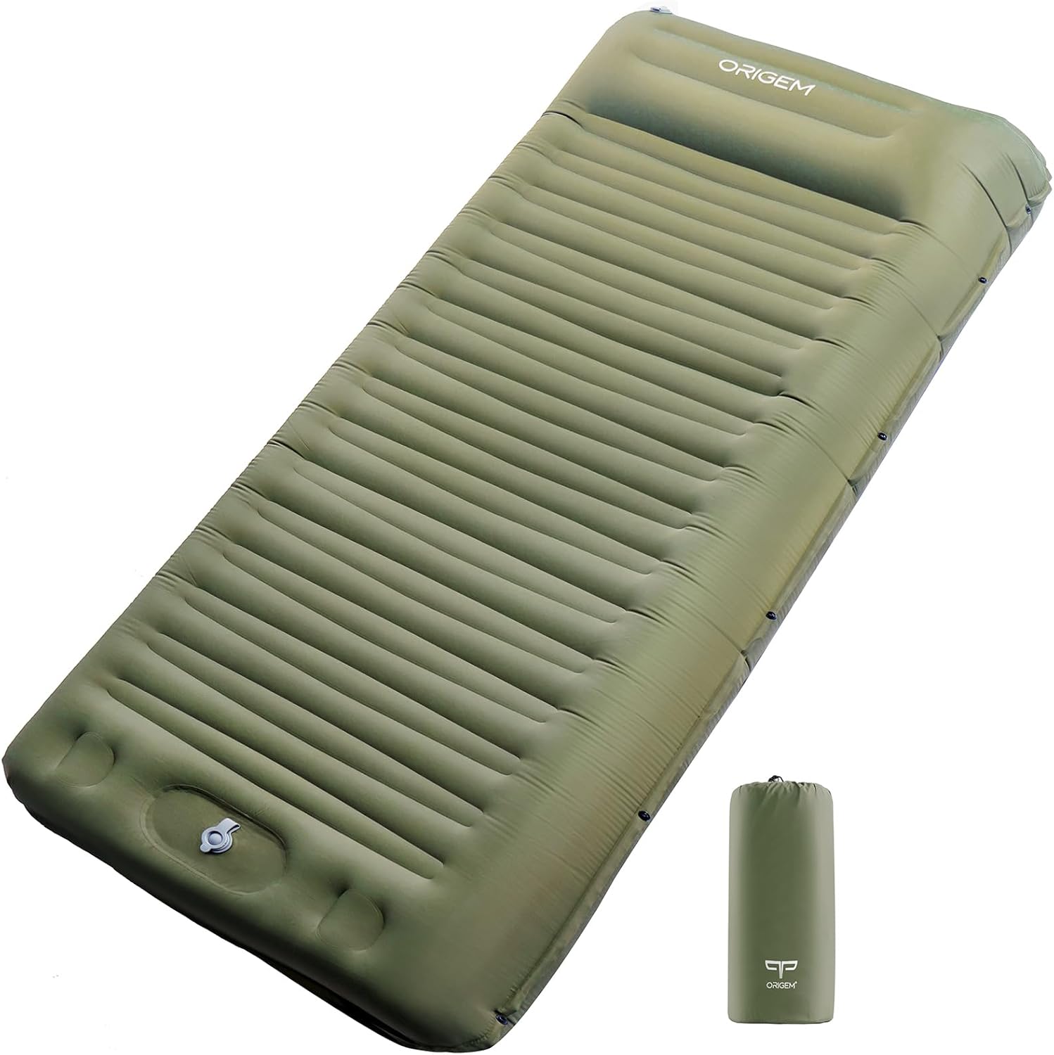 Origem Materassino Campeggio Autogonfiabile, 14cm Ultraleggero Materasso Gonfiabile con Cuscino Singolo Letto Campeggio per Trekking, Tenda, Zaino in Spalla, Amaca, Sacco a Pelo
