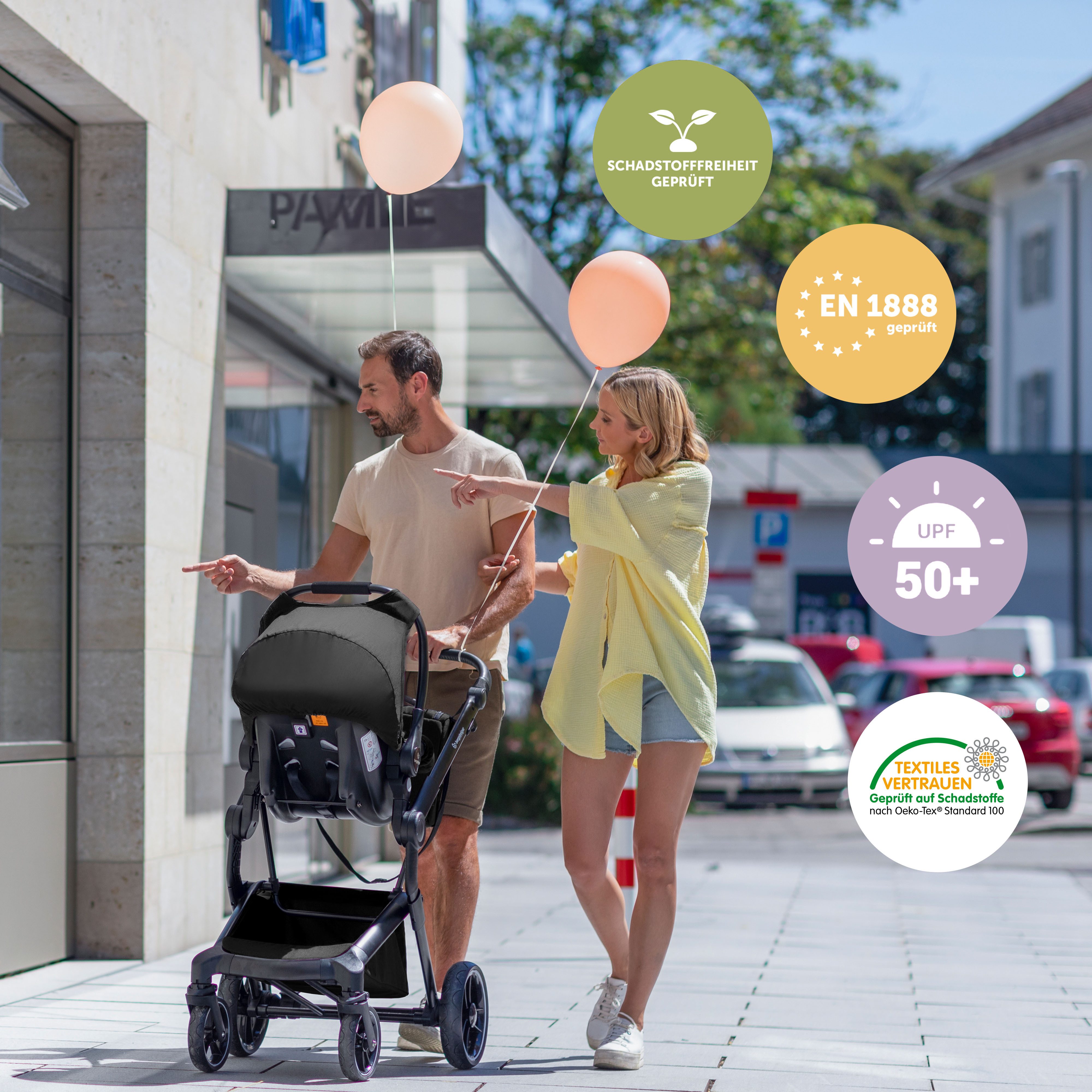 Kombi-Kinderwagen Bergsteiger Kinderwagen Lugo Kombikinderwagen 3in1/4in1