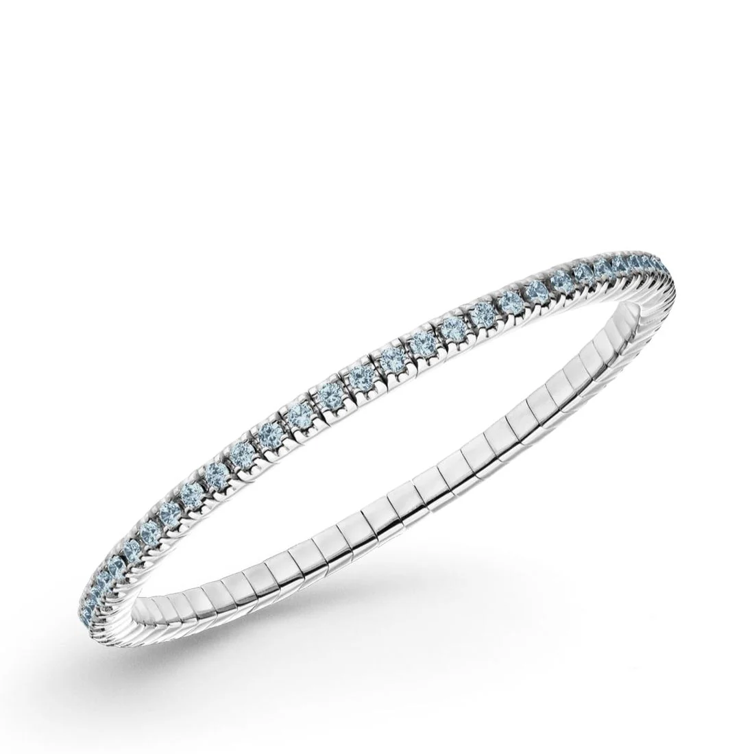 Bracciale tennis Luis&Freya in argento elastico 17,5cm zirconi azzurri