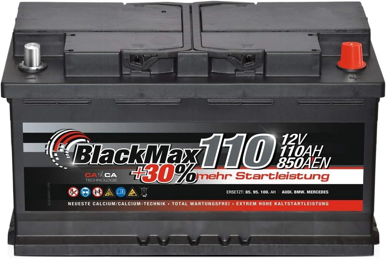 BlackMax Starterbatterie 12V 110Ah 850A Calcium-Technik