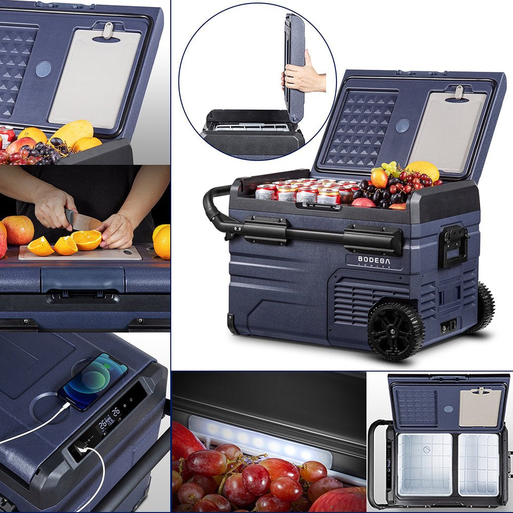 Portable 37 Qt Car Refrigerator Freezer with App Control, Dual Zone, Energy Efficient for Camping & Travel