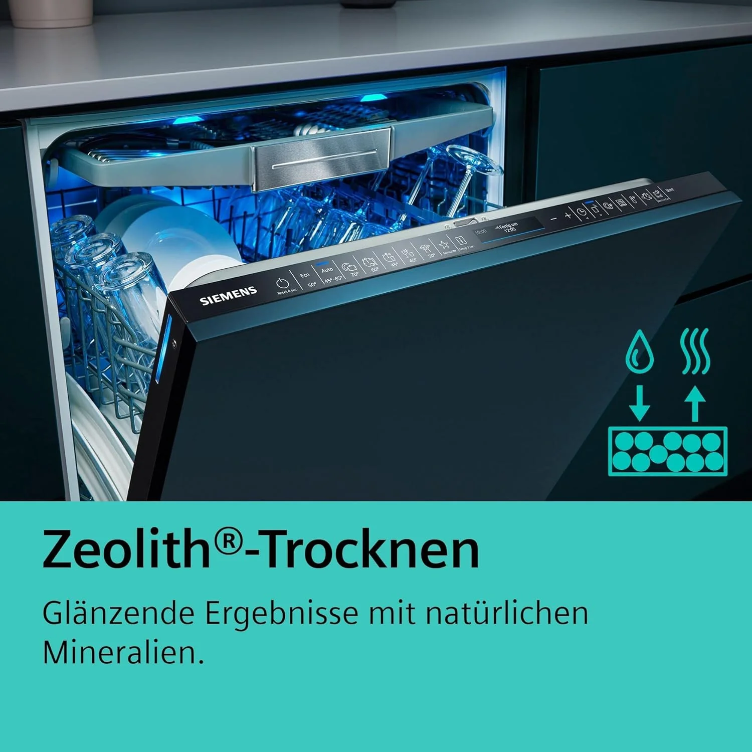 Siemens SN63EX14VE, iQ300 Smarter Geschirrspüler, Vollintegrierte Spülmaschine mit Besteckschublade, 60 cm, Auto Türöffnung dank autoOpen dry, Besonders leise durch iQdrive-Motor, infoLight aquaStop