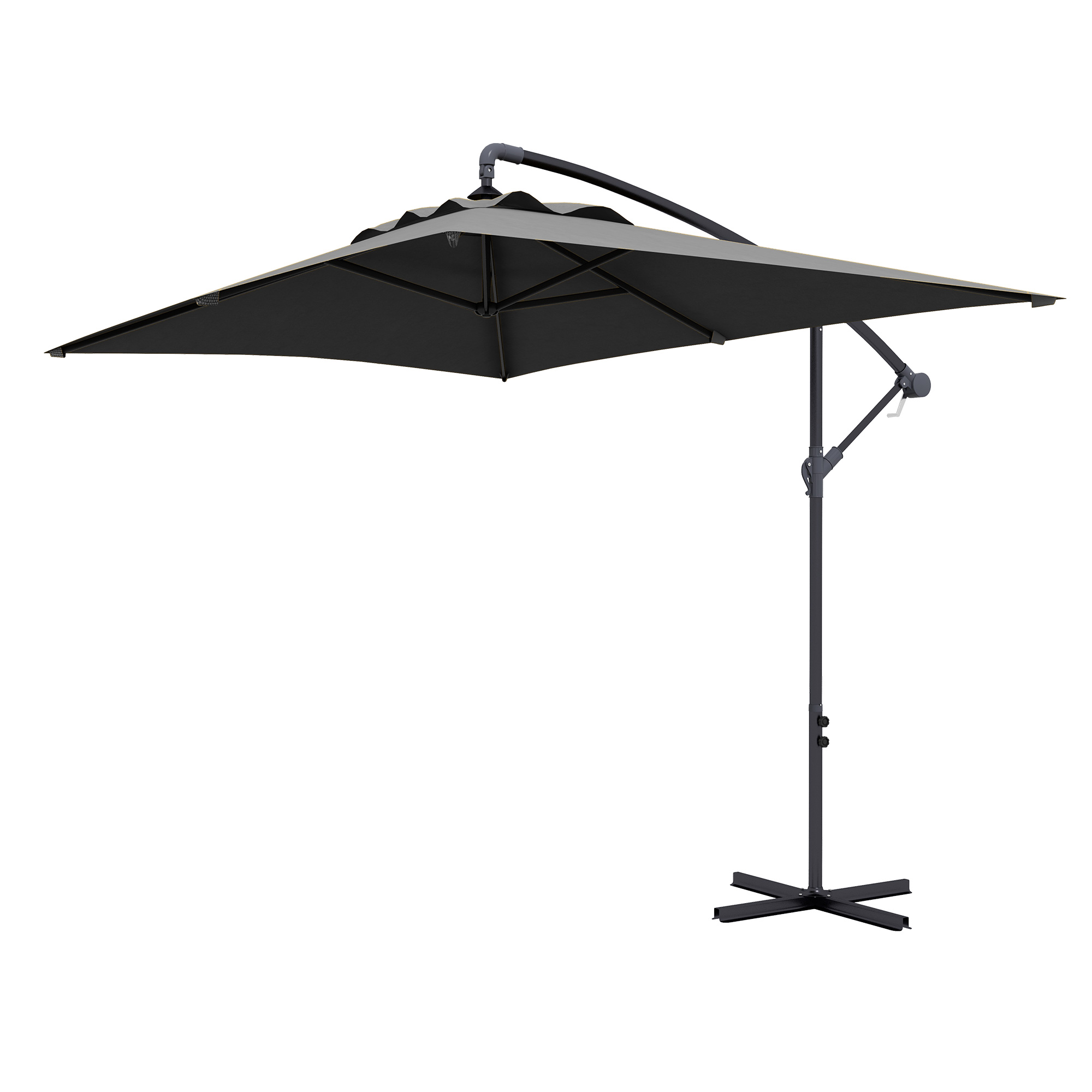 Outsunny Deichselsonnenschirm rechteckiger Außensonnen UV Schutz 294L x 193B x 250H cm