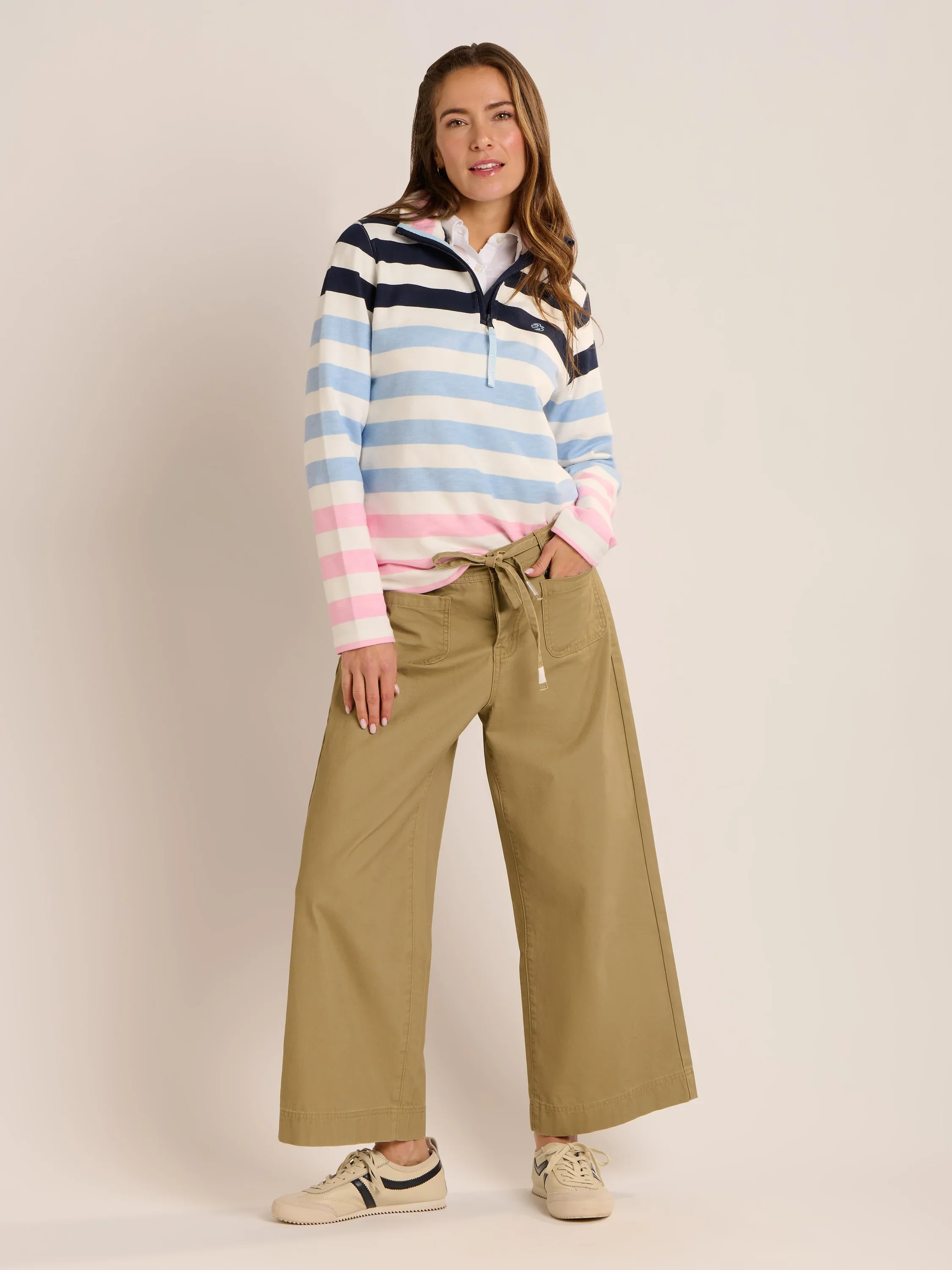 Brakeburn Stour 1/4 Zip Stripe Sweatshirt