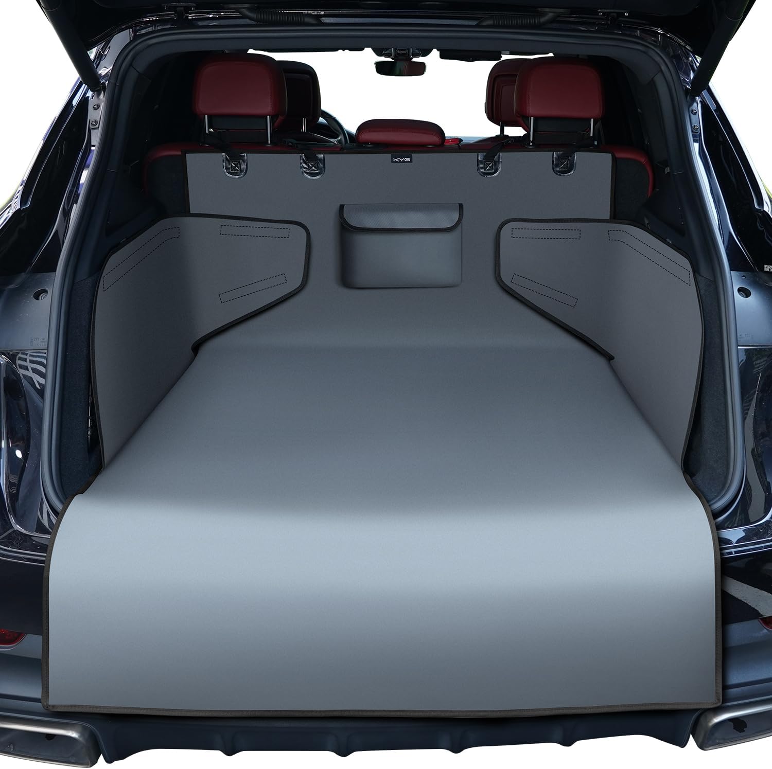 KYG Universal Waterproof and Durable Car Cover for Dogs with Side Protection, Easy to Clean Dog Car Trunk Cover for Car, SUV and Truck, 185 x 105 x 38 cm – Grey