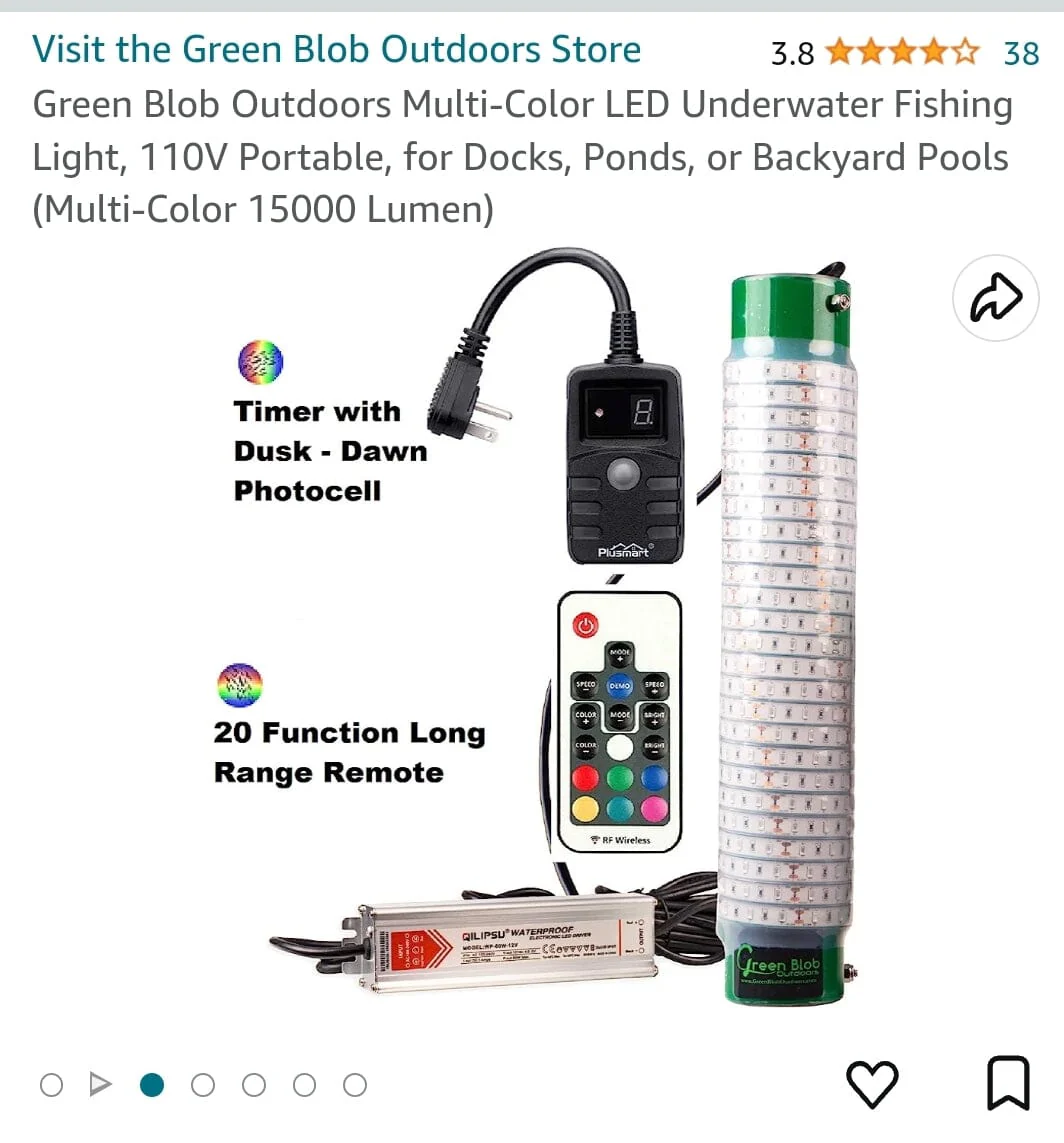 Multi Color Color Changing Dock 15000 Underwater Fishing Light with Remote Control