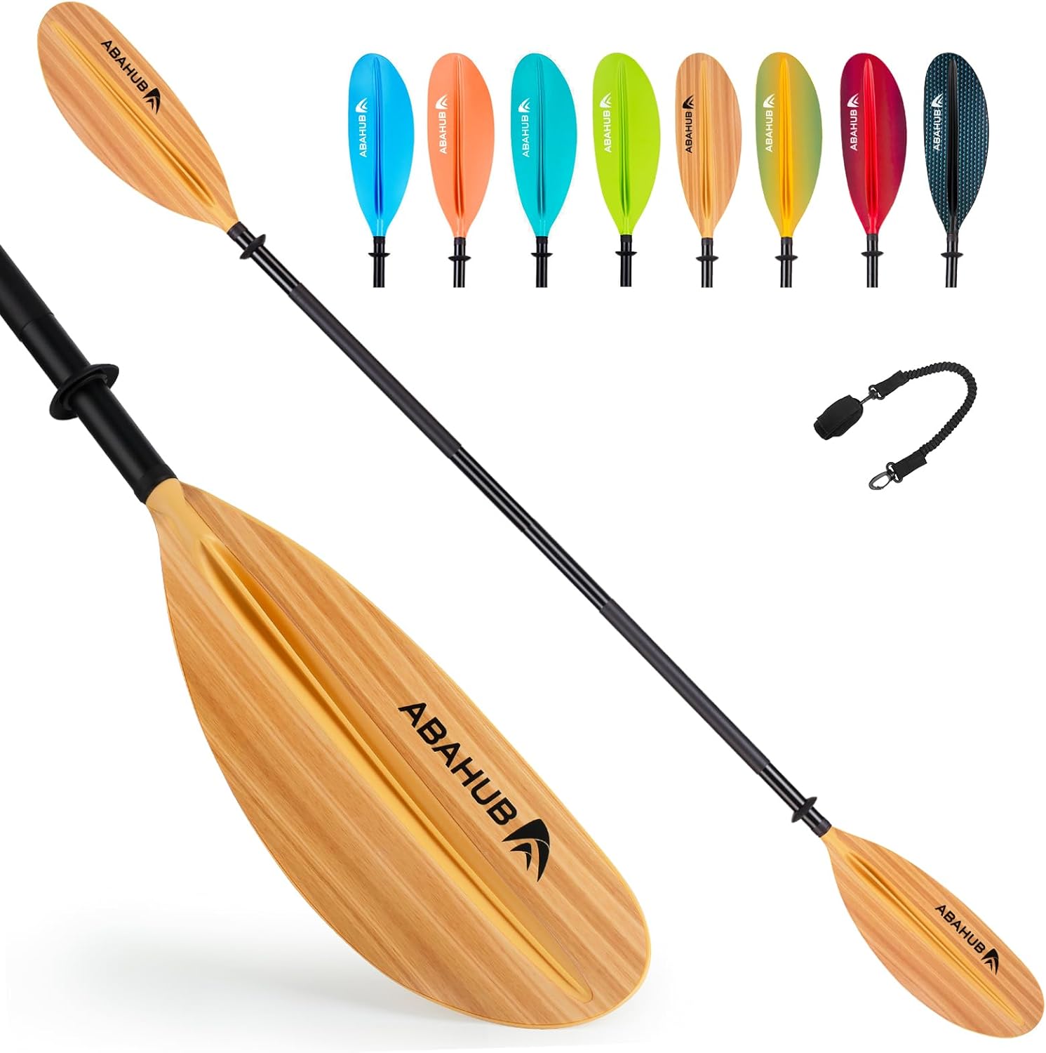 Abahub 218/230/241 cm Pagaia Kayak Alluminio Doppia Remi Kayak Paddle Pagaie da Kayak con Paddle Line per Kayak Barca a Remi Canoa Nero/Bianco/Rosso/Blu/Verde/Arancione/Giallo