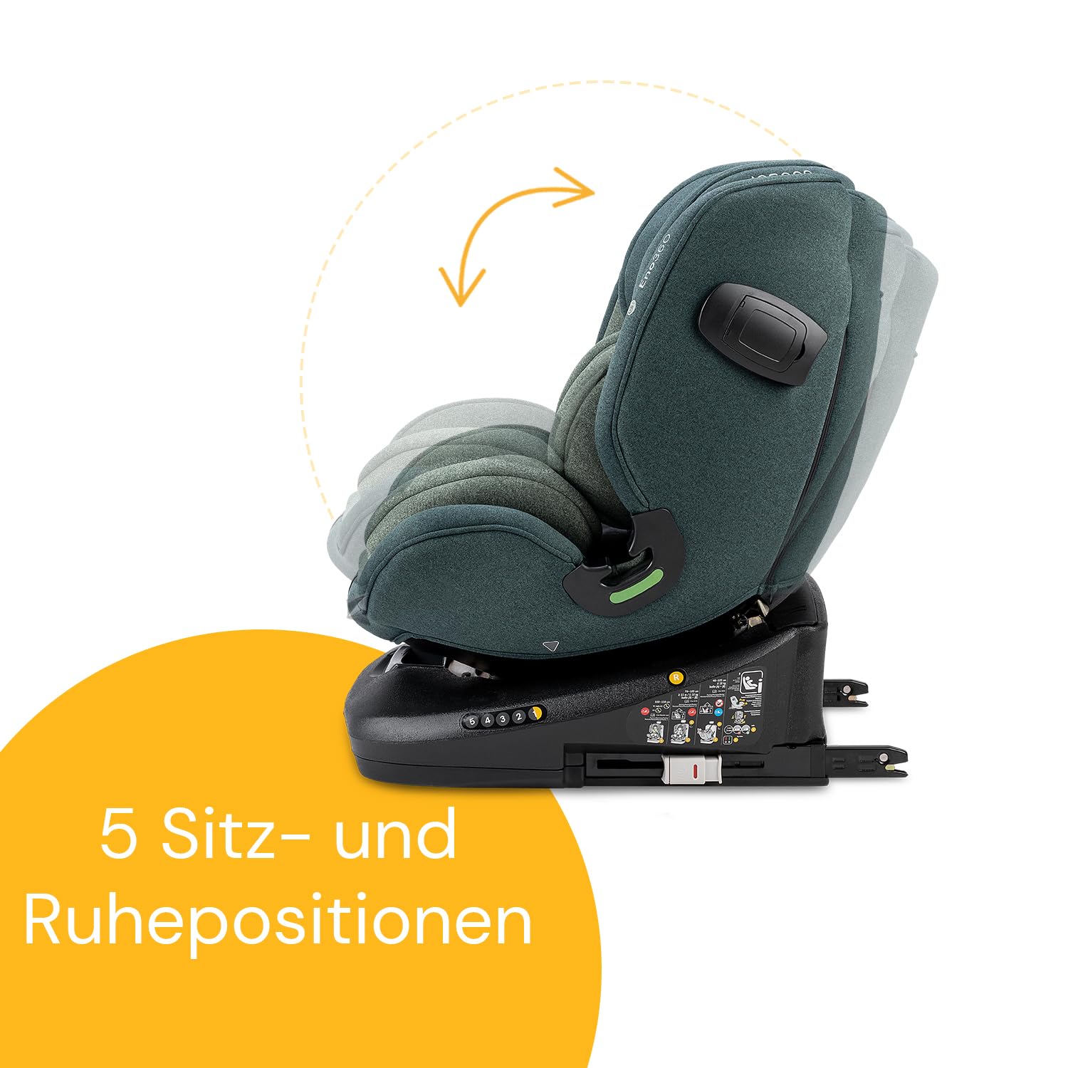 Osann Eno360 i-Size, drehbarer Kindersitz 40-150 cm, Reboarder mit Isofix, Baby Autositz �C Dark Grey Melange