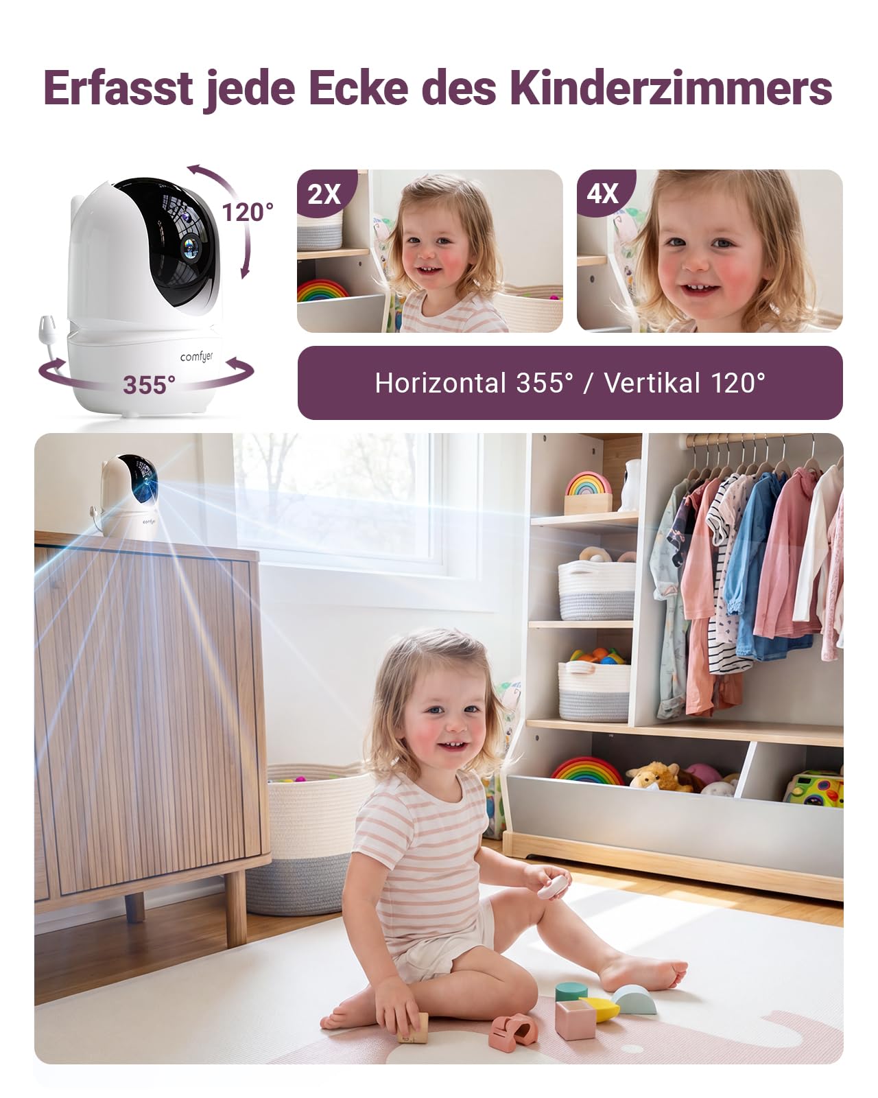 Babyphone mit 2 Kameras und 7
