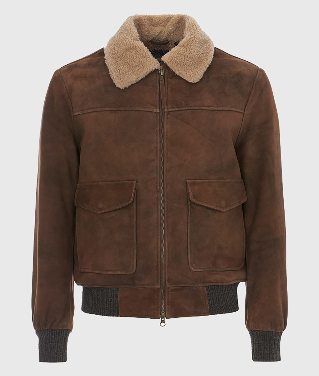 Liam Brown Suede Bomber Jacket