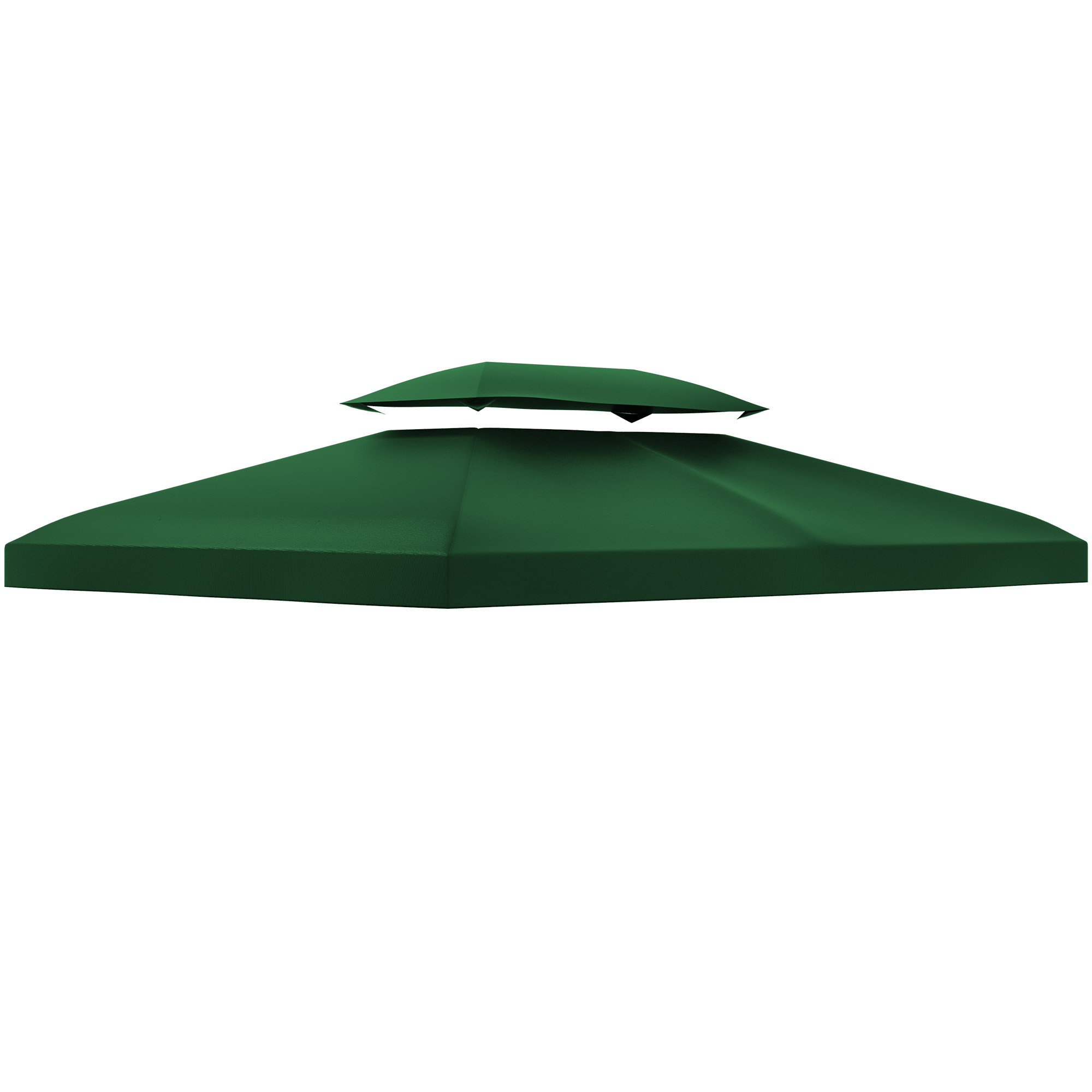 Outsunny Ersatzdach für Metallpavillon 3x4m wasserabweisendPavillondach (Doppeldach) Ersatzbezug für Gartenpavillon Ersatzteile Polyester 180g/㎡ Grün