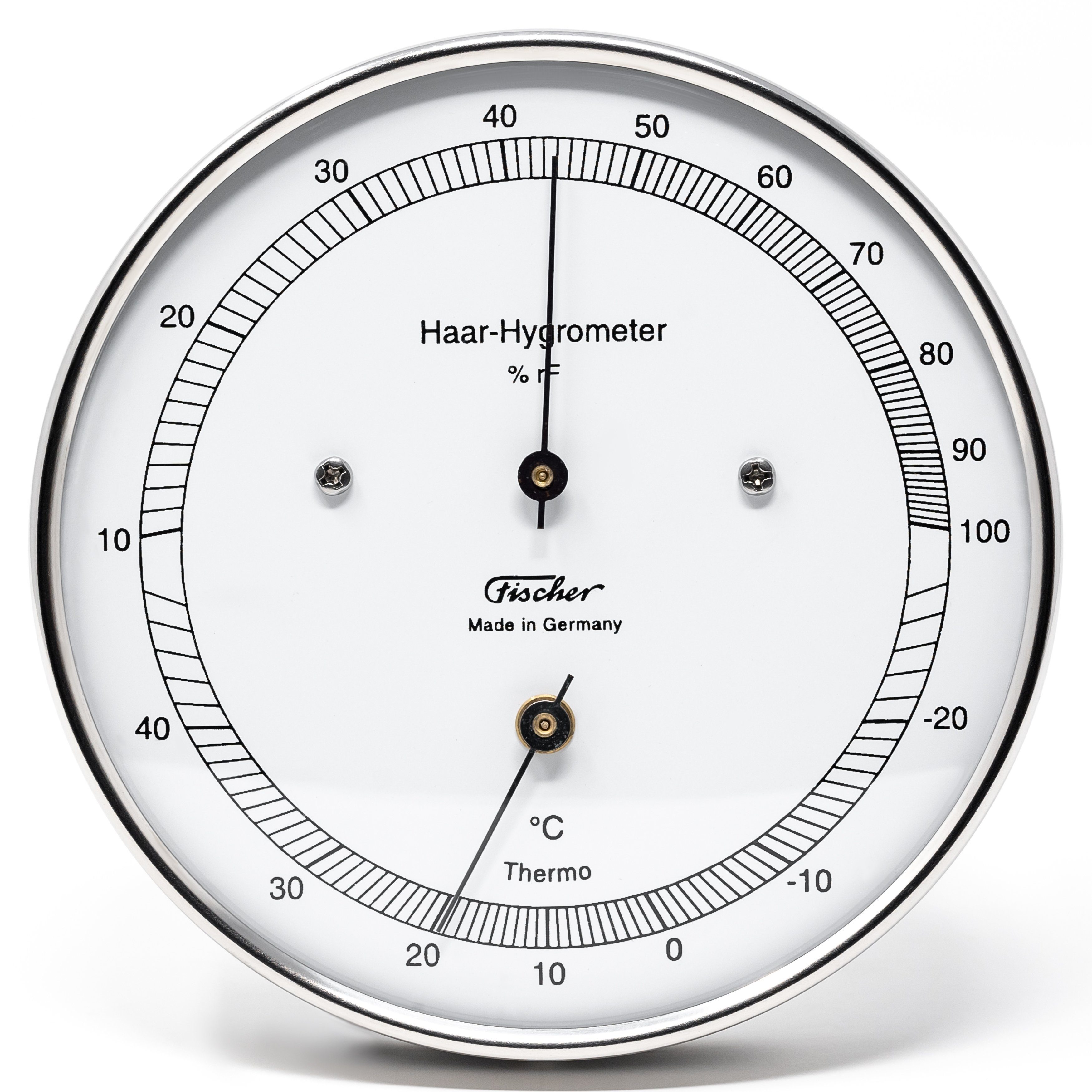Hygrometer Fischer 111.01T Haar-Hygrometer 103mm Edelstahl Made in Germany