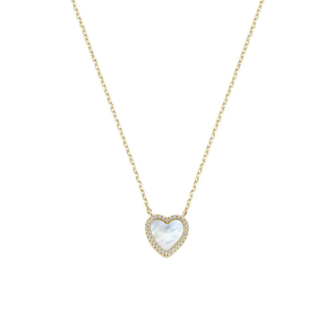 Collana Amen dorata Cuore con madreperla CLMOHGBZ3