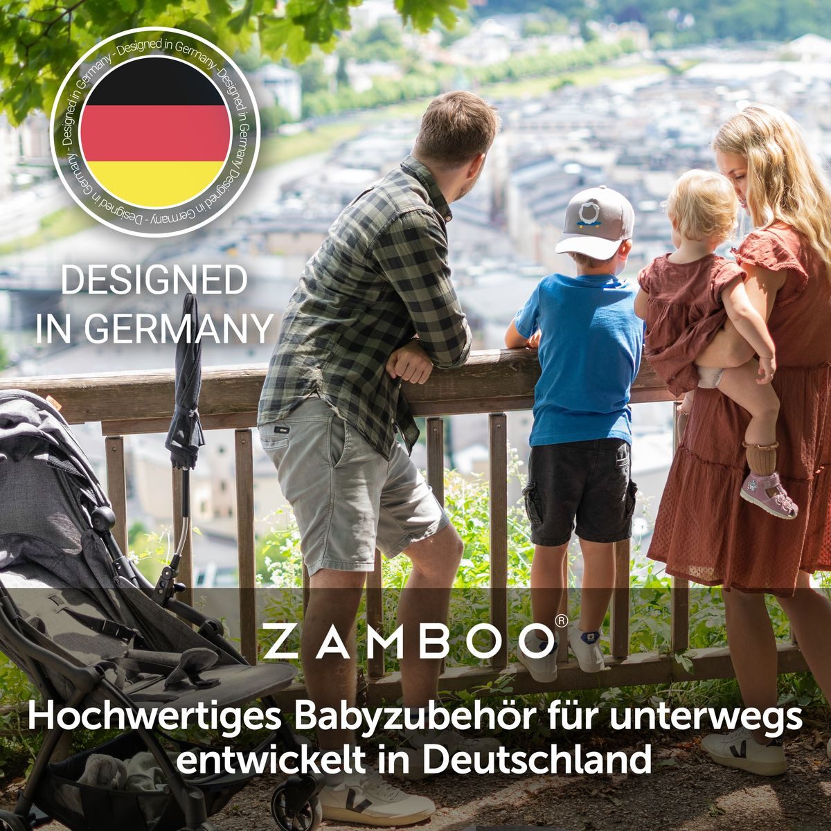 Kinder-Buggy Grau Weiß