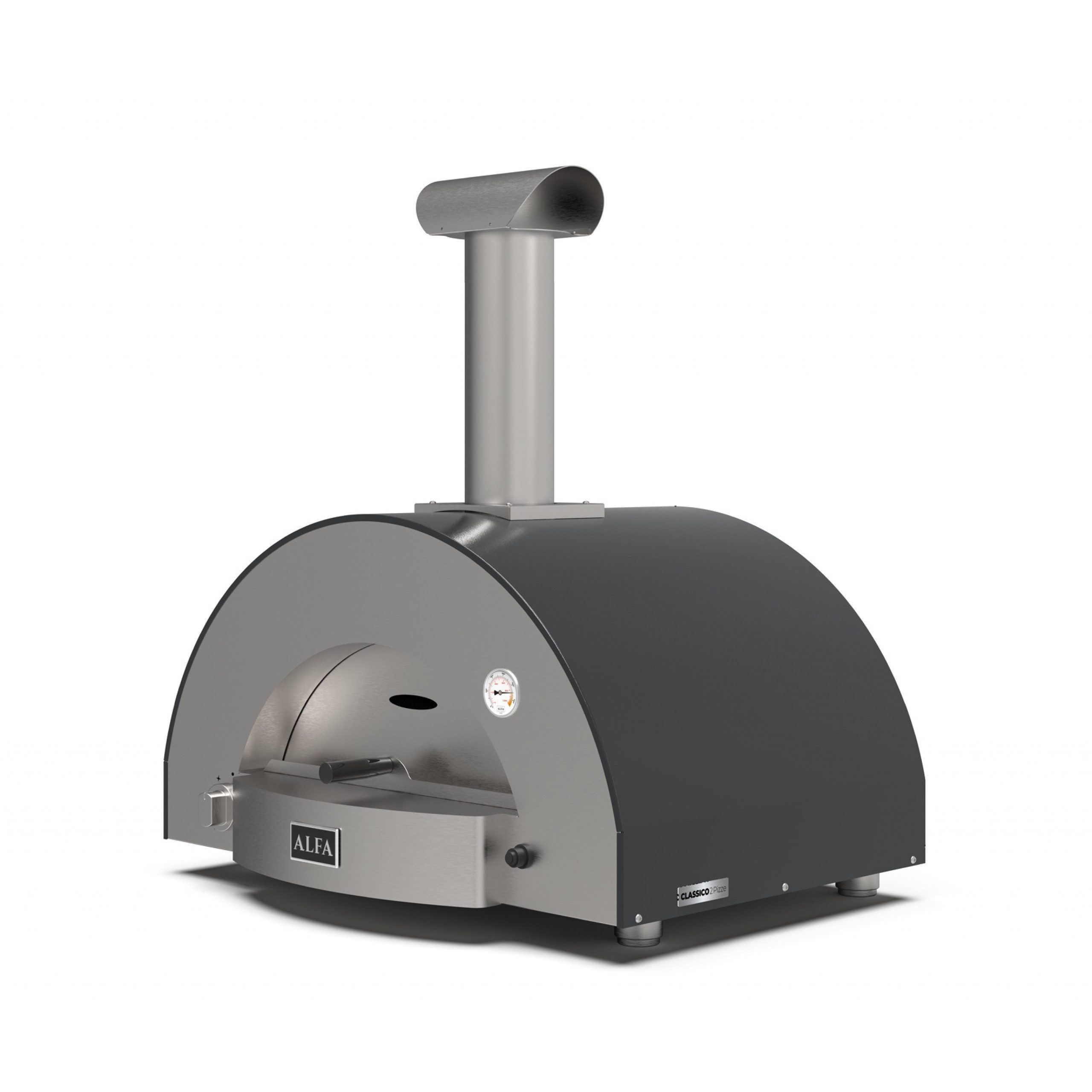 Pizzaofen Alfa Forni Gas Pizzaofen CLASSICO 2 Pizze Schiefer Grau