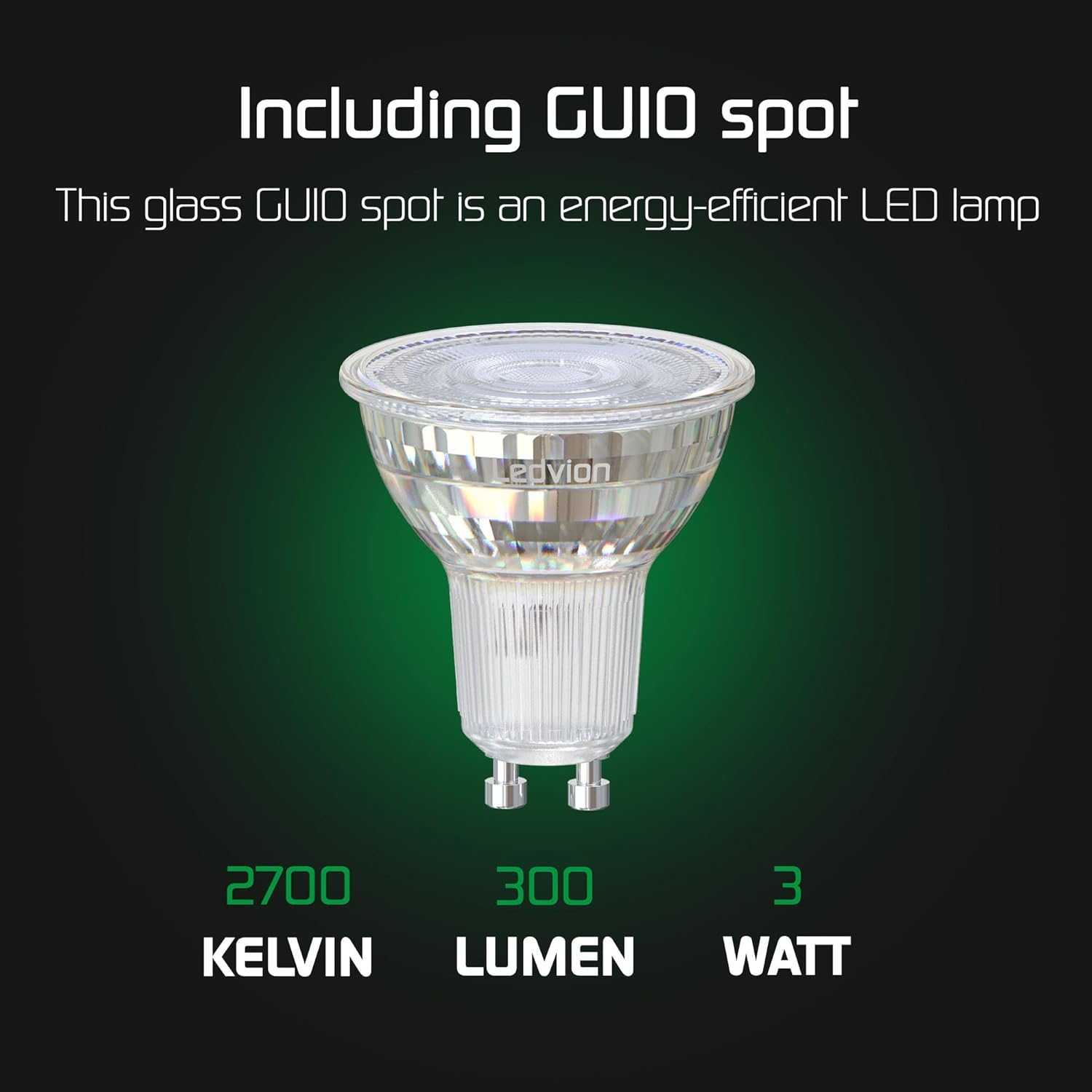 Ledvion - 9x LED Bodeneinbauleuchte, 3W, 2700K, IP67, 1m Kabel, kippbar, Außenbeleuchtung