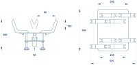 Culla universale OMCN 15/73 per sollevatori da fossa, portata 250Kg