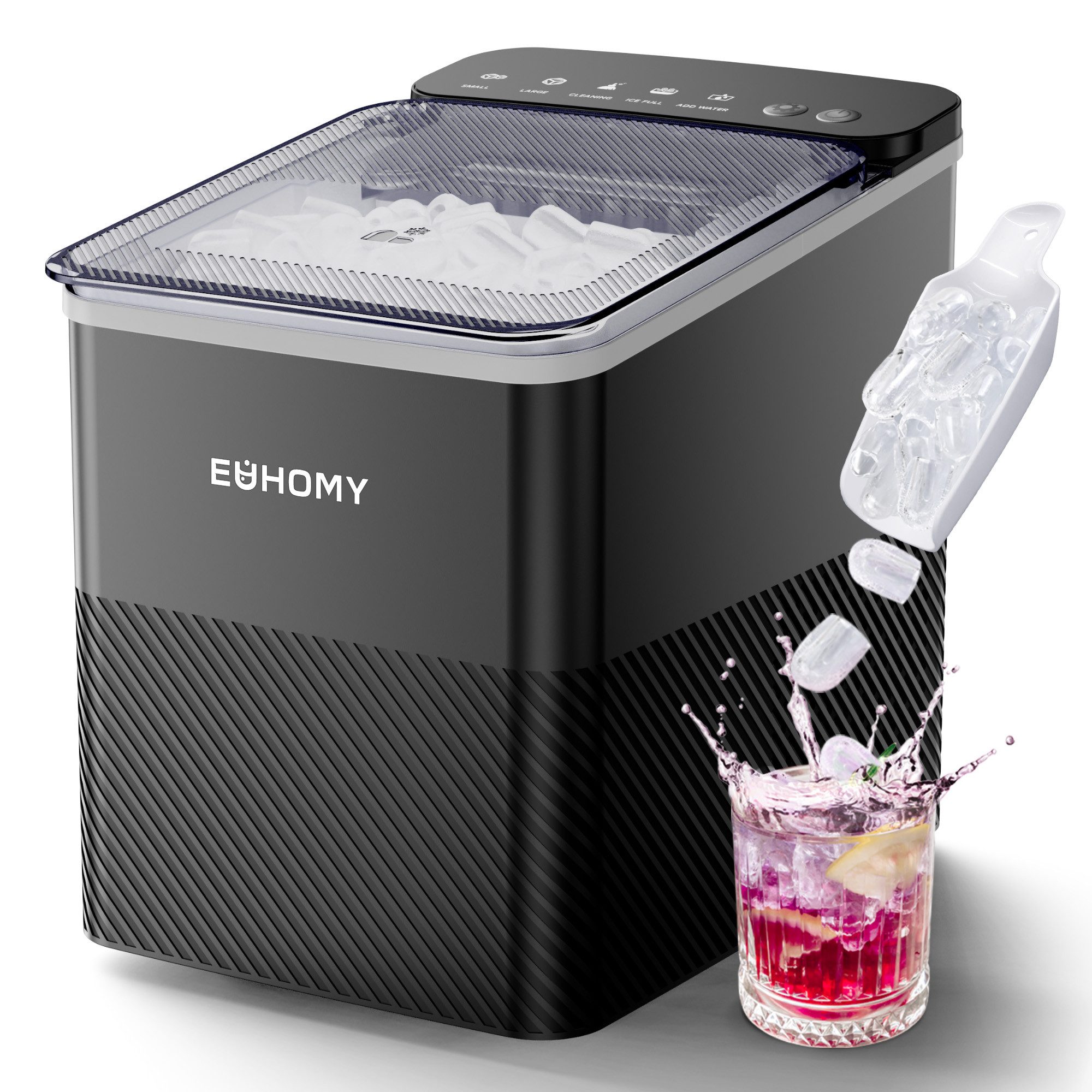 Eiswürfelmaschine Kompaktes Design, Ein-Knopf-Einstellung