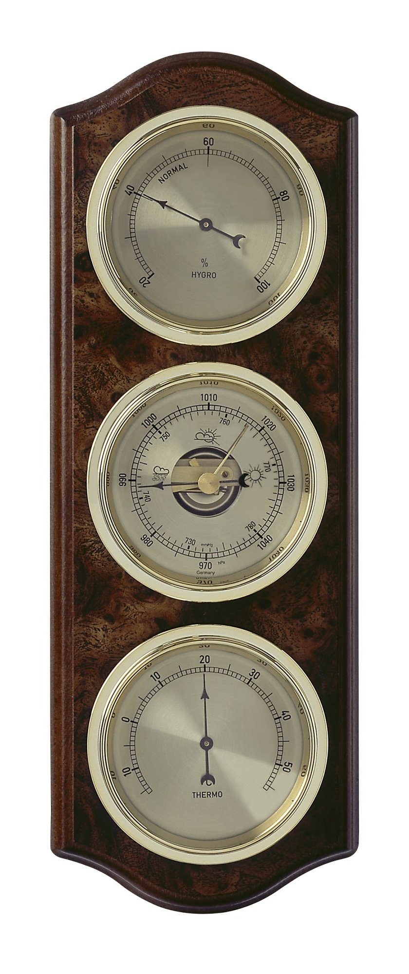 Innenwetterstation TFA 20.1076 analoge Wetterstation aus Massivholz