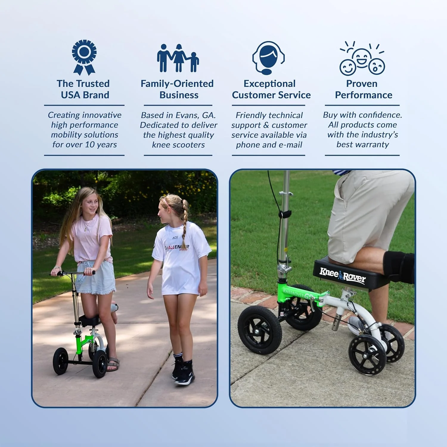 Hybrid - Most Compact All Terrain Knee Scooter for Adults for Foot Surgery Heavy Duty Knee Walker for Broken Ankle Foot Injuries Recovery Leg Scooter Best Knee Crutch Alternative (Green)