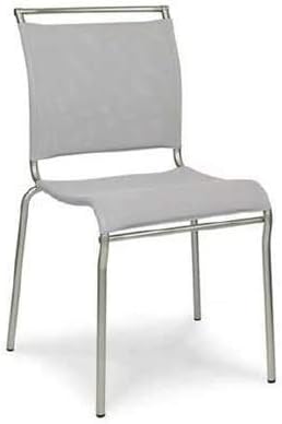 Connubia Set 2 Sedie Air CB93 Impilabile Struttura Acciaio Satinato - Seduta Net Grigio