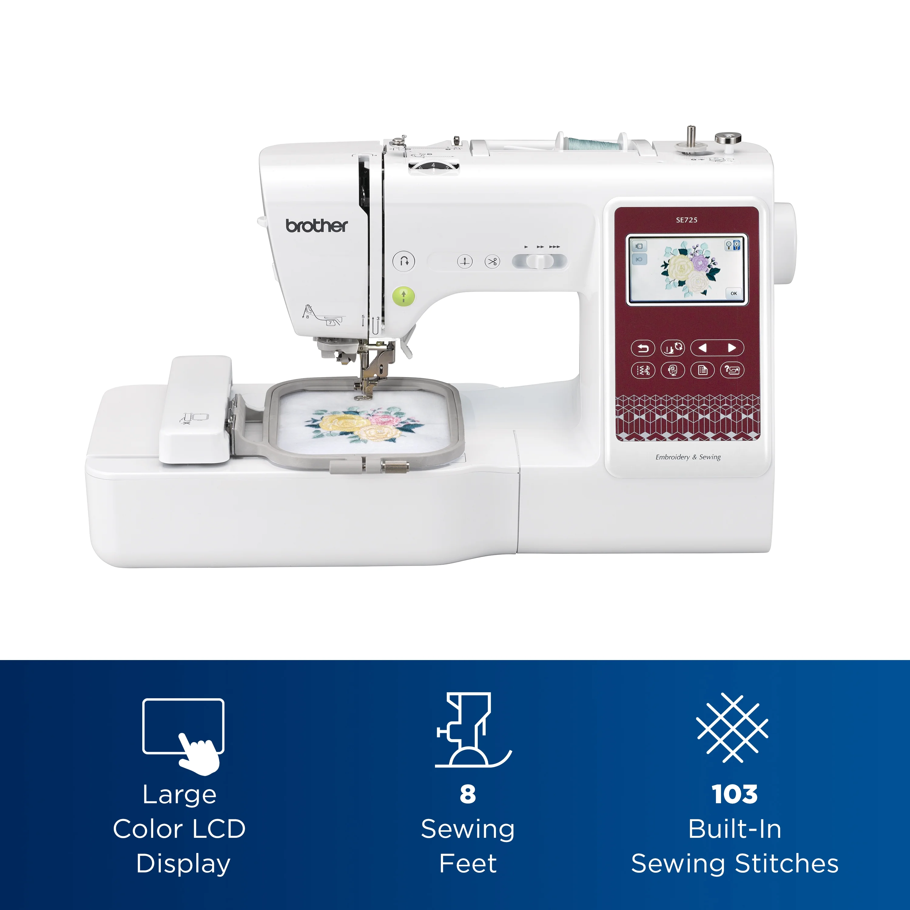 Brother SE725 Sewing and Embroidery Machine with Artspira App, 50 Free Designs