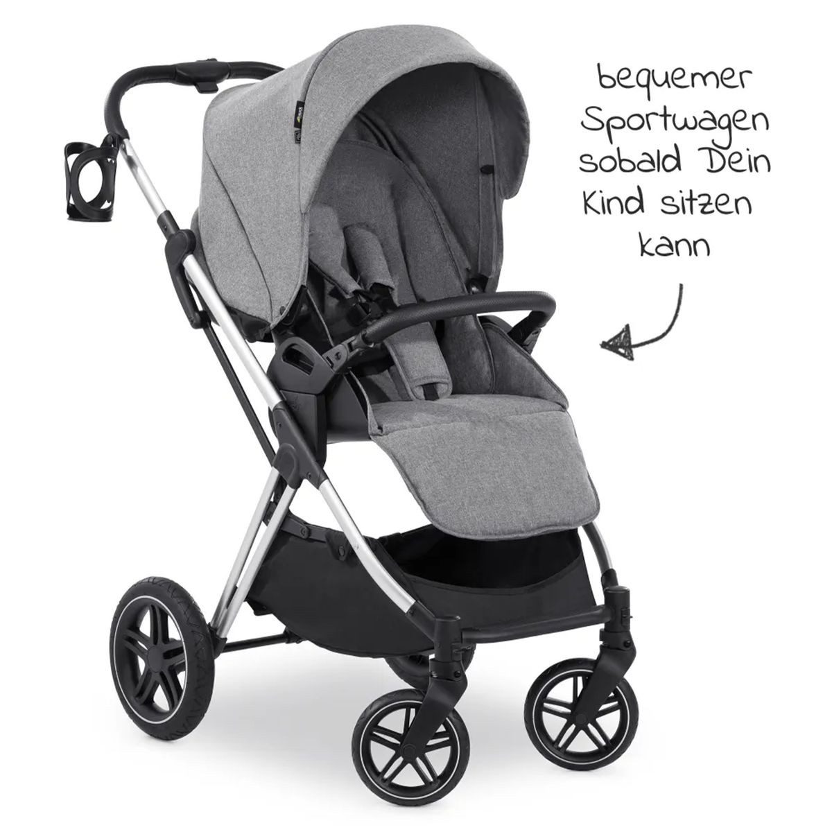 Kombi-Kinderwagen Vision X Duoset Black - Melange Grey