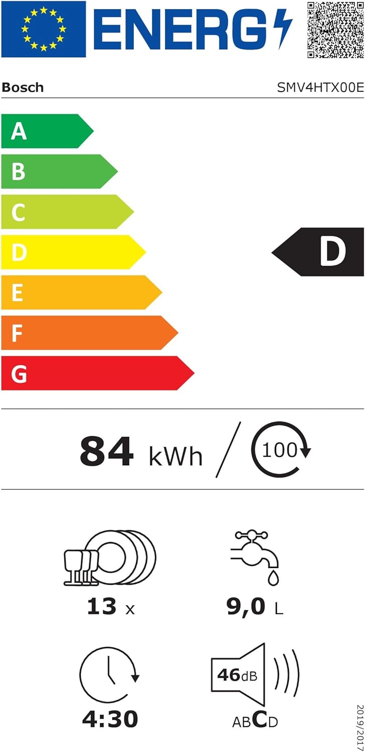 Bosch SMU4ETS08E, Serie 4, Smarter Unterbau-Geschirrspüler 60 cm, Besteckkorb, Spülmaschine mit Programmassistent, besonders Leise, höhenverstellbarer Oberkorb, Automatische Türöffnung, Edelstahl