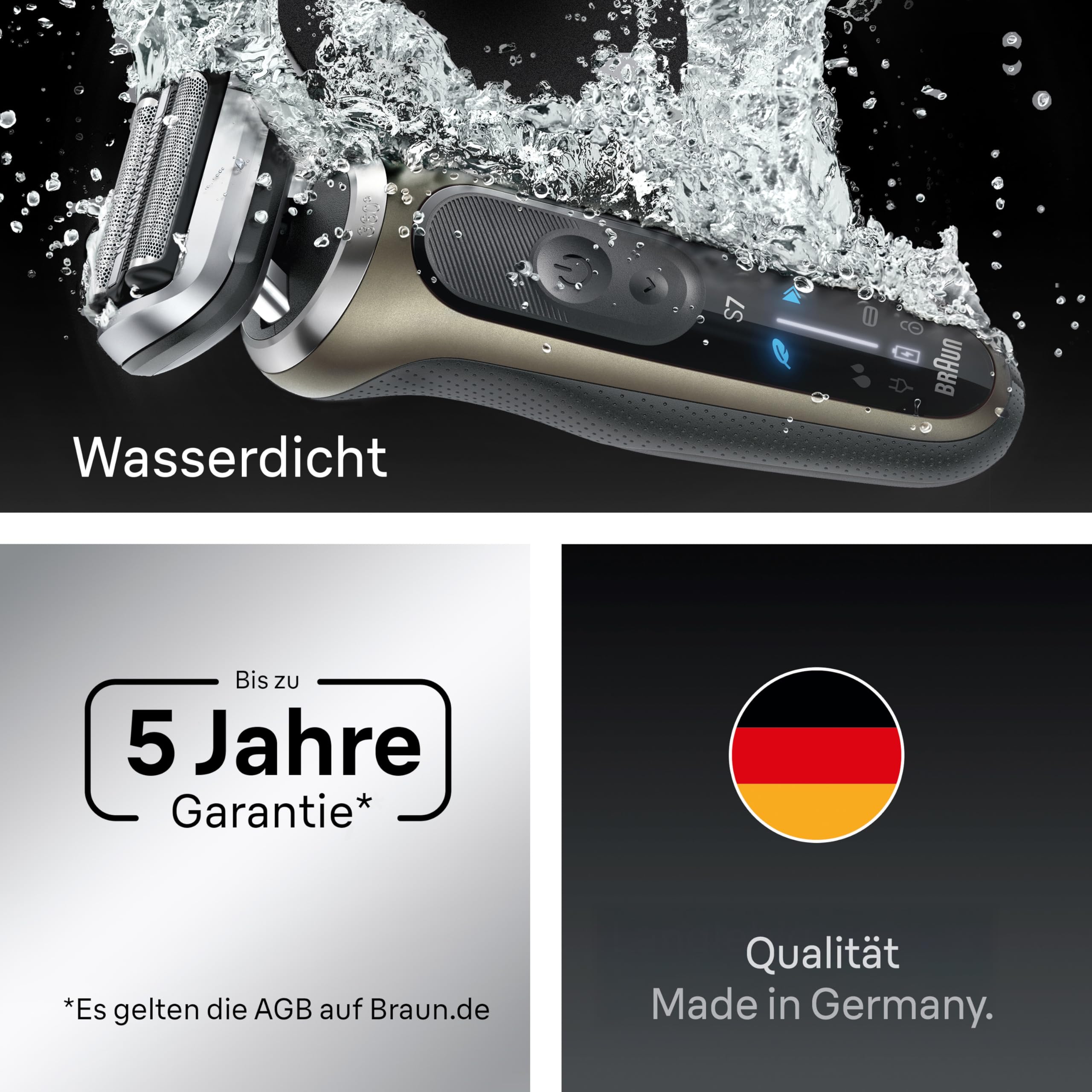 Elektrischer Rasierer Series 7 N7200cce für Herren mit 4in1 SmartCare Center, Präzisionstrimmer und Reiseetui, schwarz