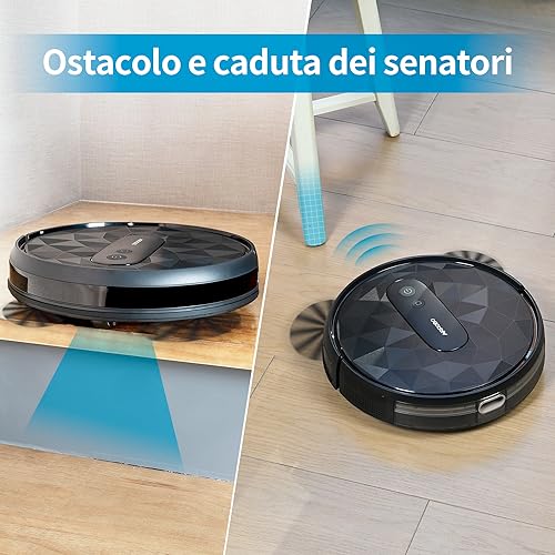 AIRROBO Robot Aspirapolvere, Potente Silenzioso Aspirapolvere Robot, WiFi/APP/Telecomando, Design Sottile, Ideale per Peli di Animali, Moquette e Pavimento Duro, P20 : Casa e cucina