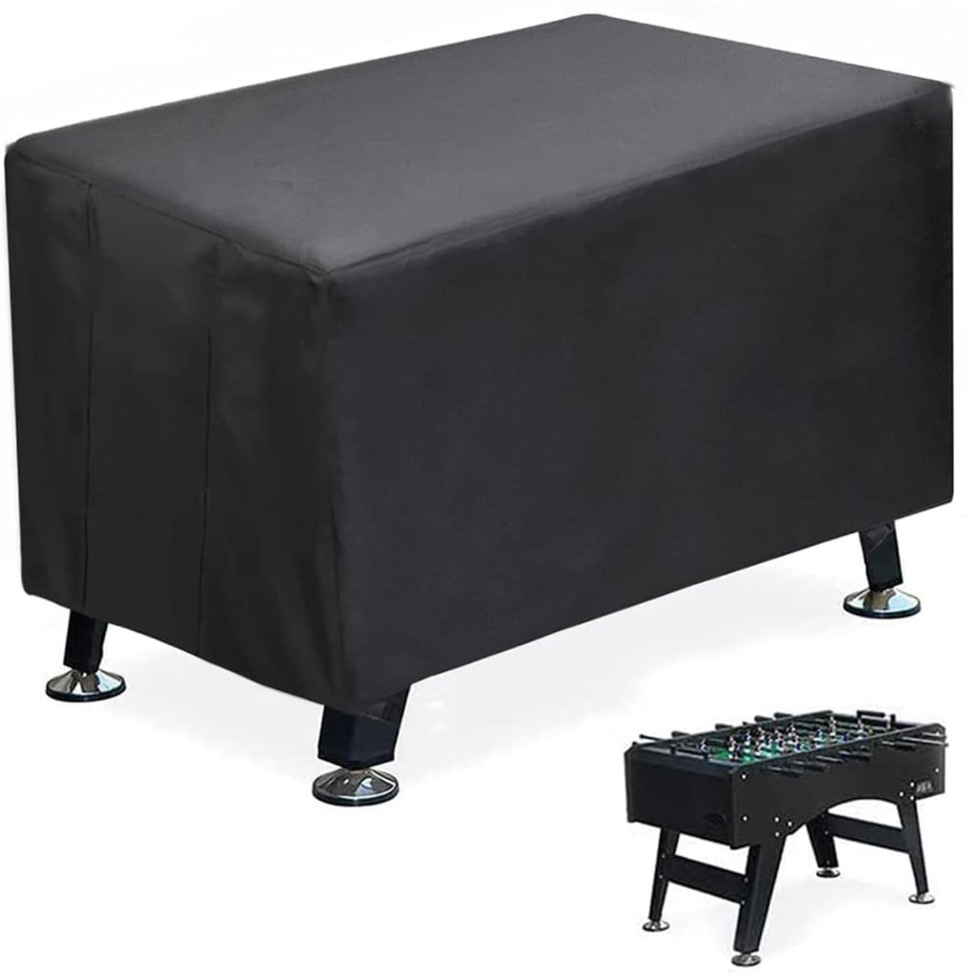 Besttoolifes Copertura protettiva per tavolo da biliardino, impermeabile, per interni ed esterni, resistente ai raggi UV, 160 x 117,5 x 79,5 cm, in poliestere nero, per tavoli da calcio standard