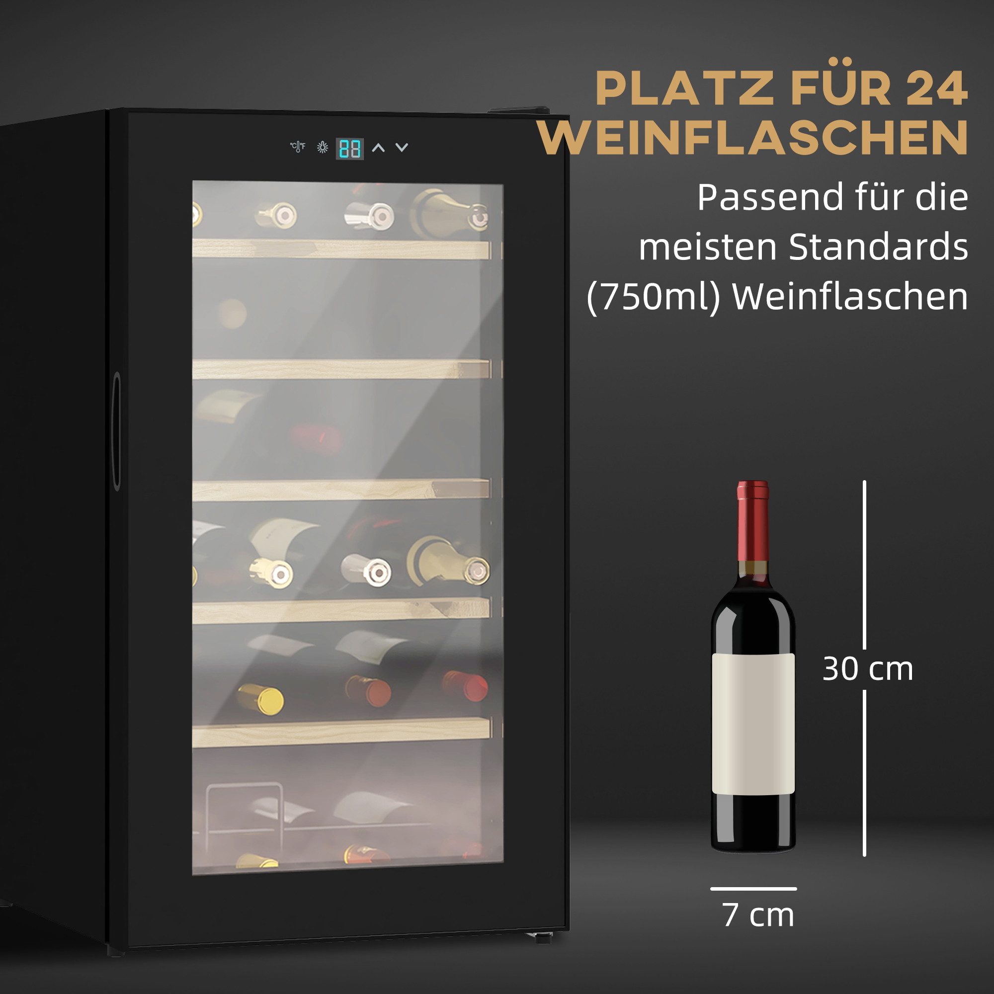 Weinkühlschrank 65 L Getränkekühlschrank, Flaschenkühlschrank, Weinklimaschrank