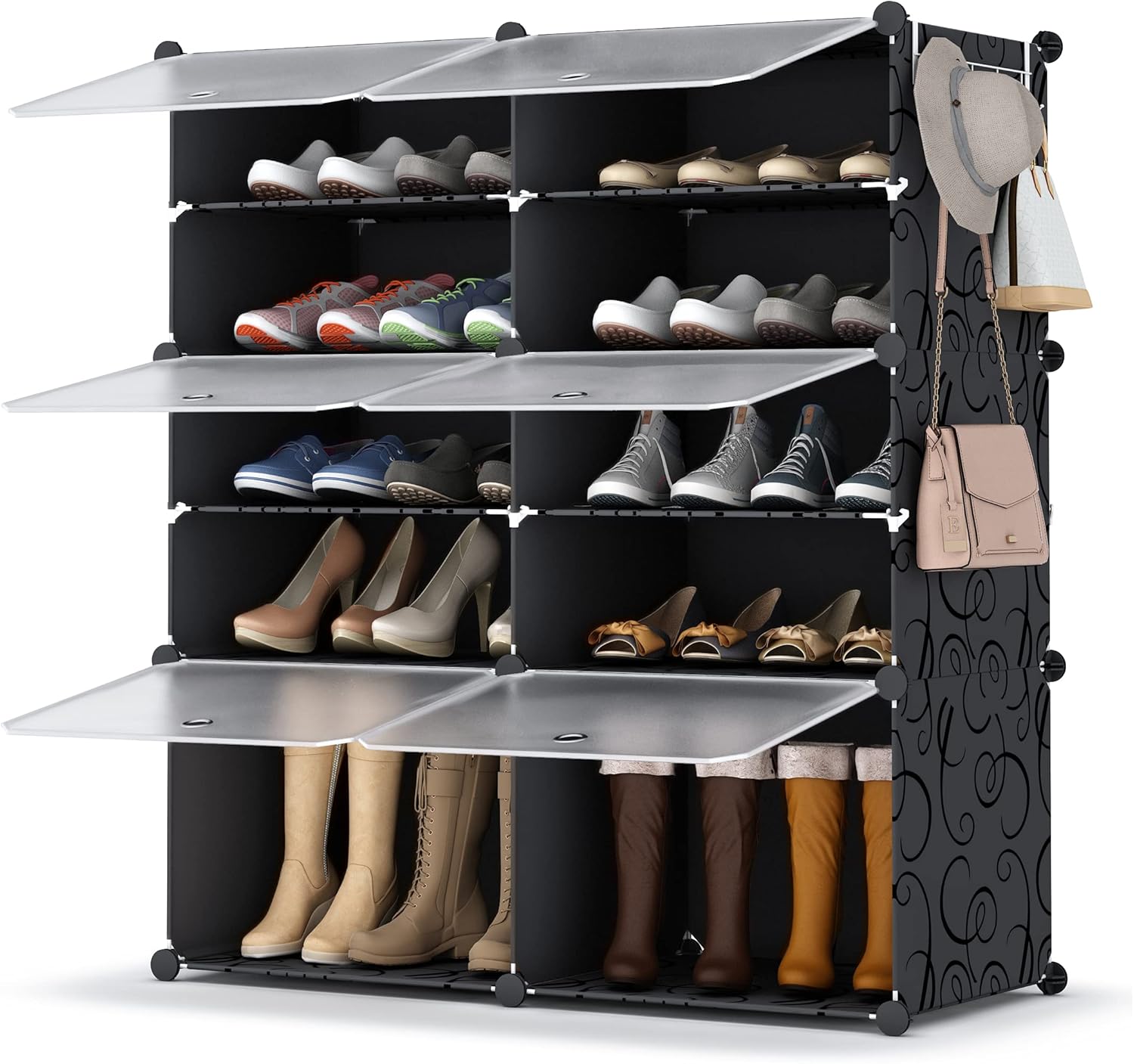 HOMIDEC Shoe Rack, 7 Levels Shoe Rack 28 Pairs Shoe Rack Closet, Shoe Rack for Entrance Living Room, Bedroom