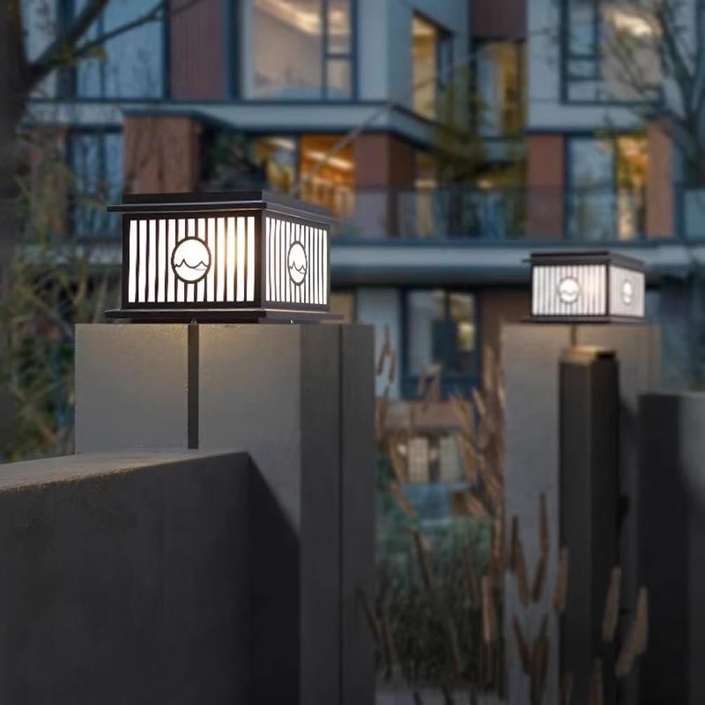 Hohe Helligkeit, wasserdichte Edelstahl-Garten-Stehlampe, langlebige Außenpfostenkappenleuchte für Hinterhof, Gang und Landschaftsbeleuchtung