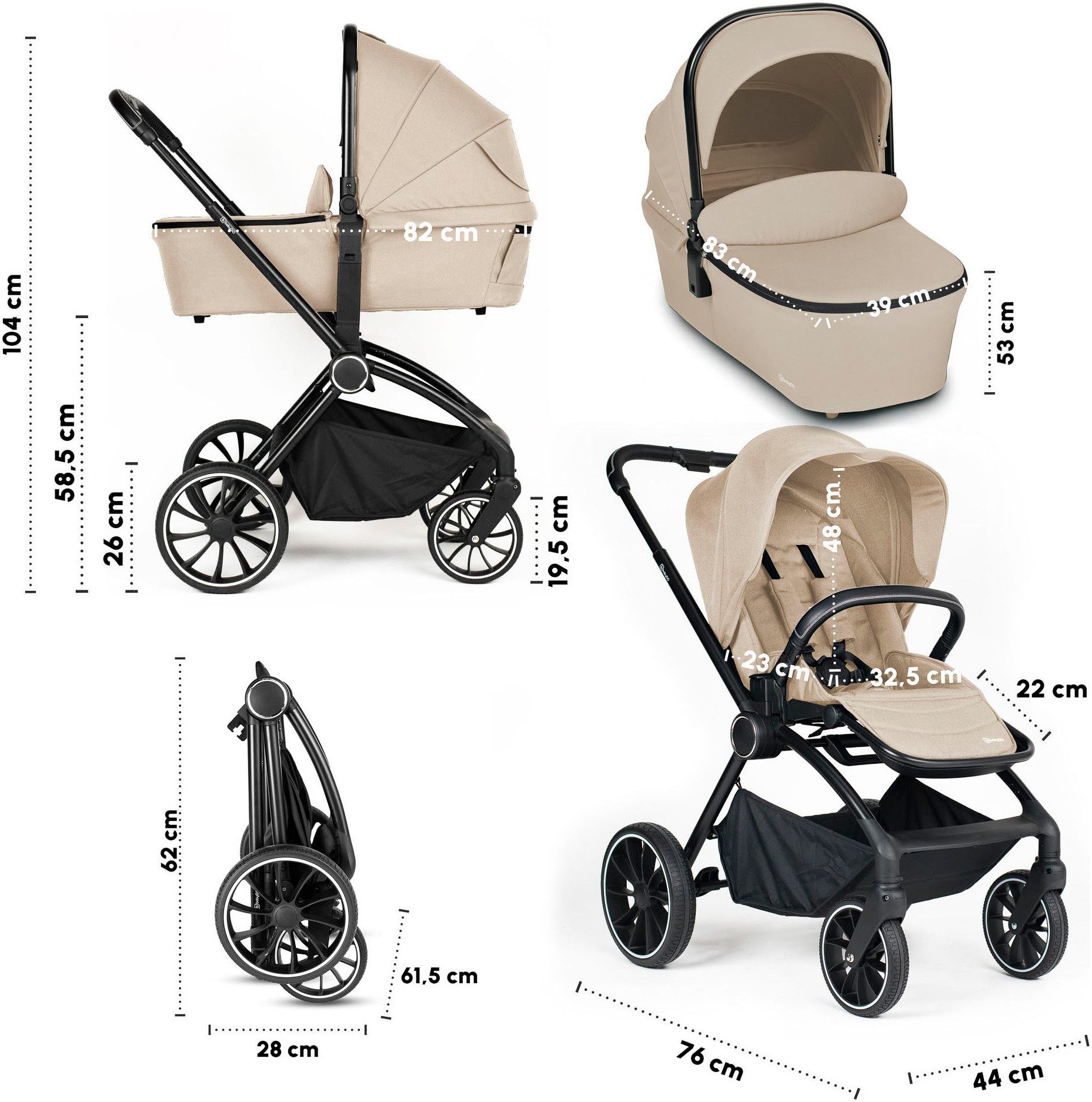 Kombi-Kinderwagen Harmony 3in1