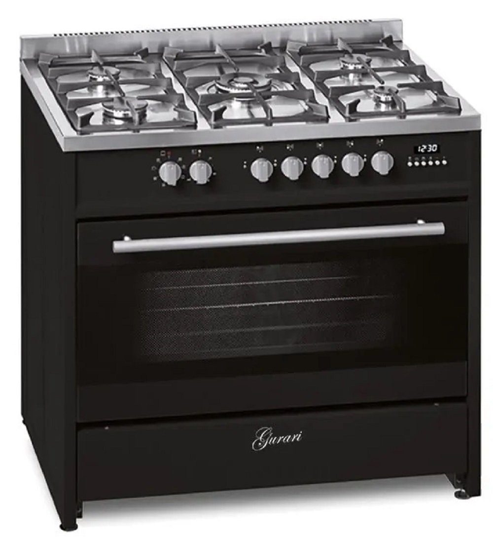 Gas-Standherd 90 cm, 121L, Range Coocker + Dunstabzugshaube 90 cm Wandhaube 1000 m³/h Motor GCH E 911 BL +GCH 462 BL 9 Prime/