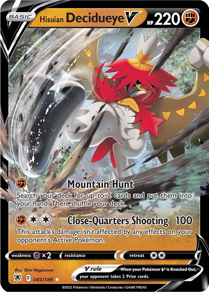 Hisuian Decidueye V (083/189) (SWSH10: Astral Radiance)