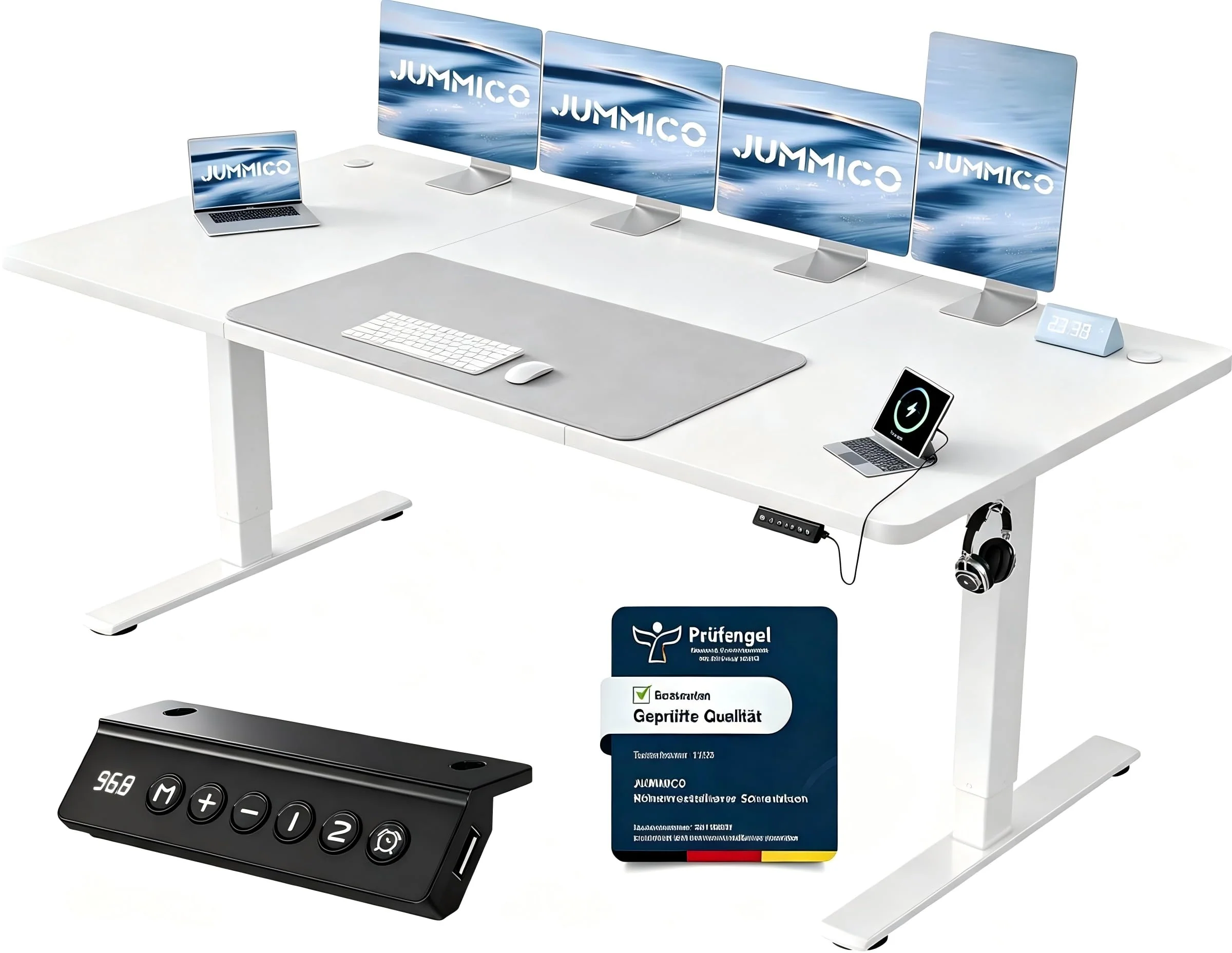 JUMMICO Elektrisch höhenverstellbarer Schreibtisch mit USB-Anschluss
