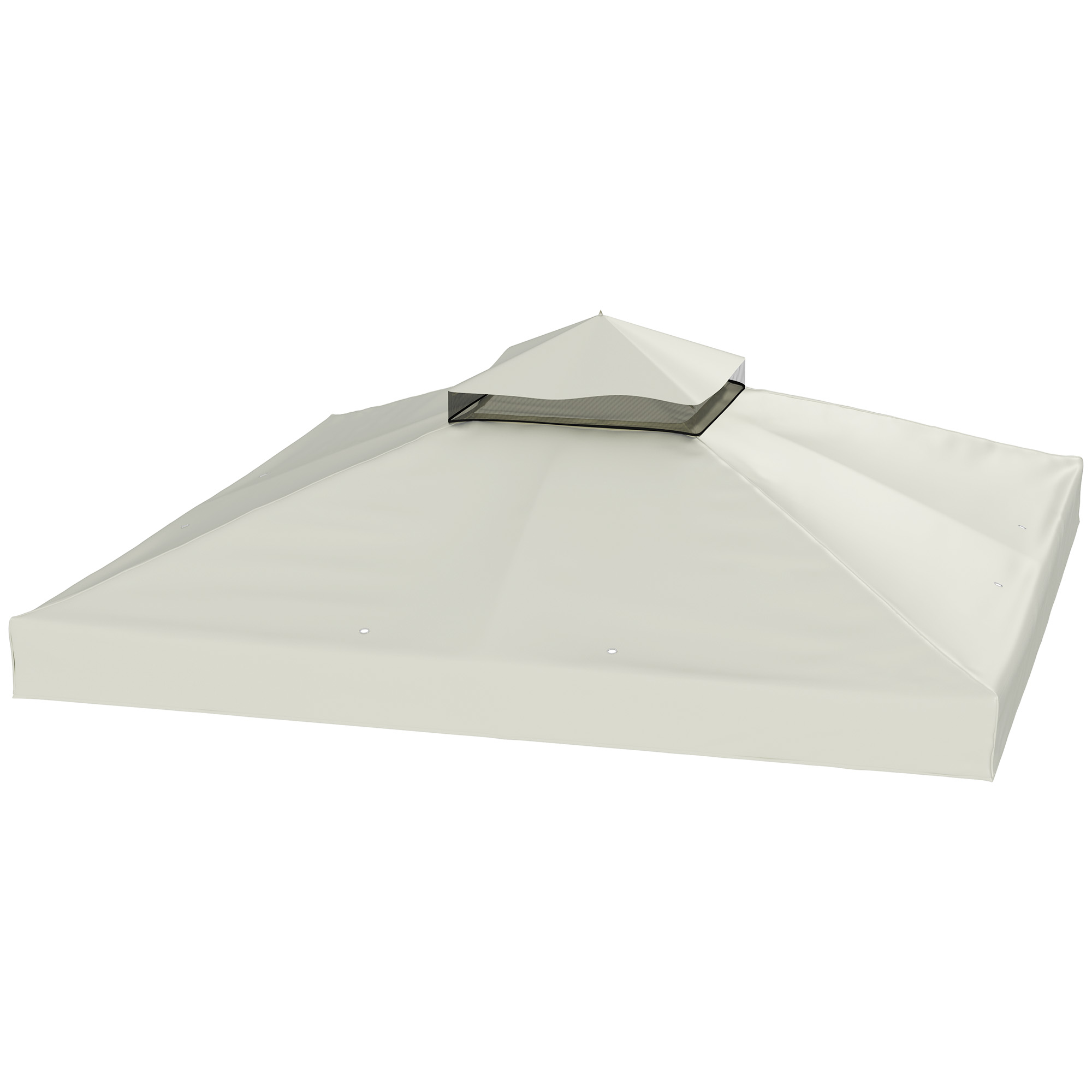 Outsunny 3 x 3 m Ersatzdach für Pavillon, Pavillon-Ersatzplane mit Wasserablauf-Löchern, UPF30+, Sonnenschutz, Hellgrau