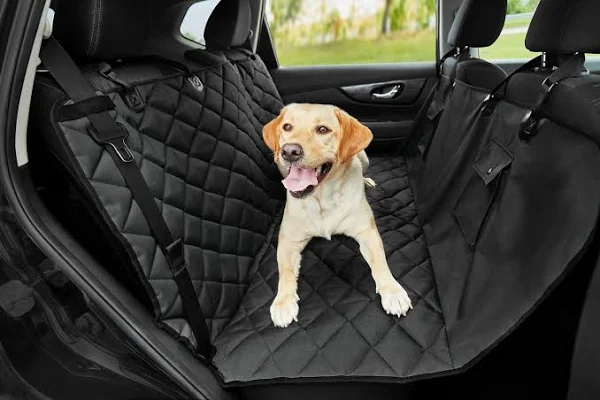 Frisco Quilted Water Resistant Hammock Car Seat Cover, Black &ndash; Heavy Duty, Non Slip, Universal Fit