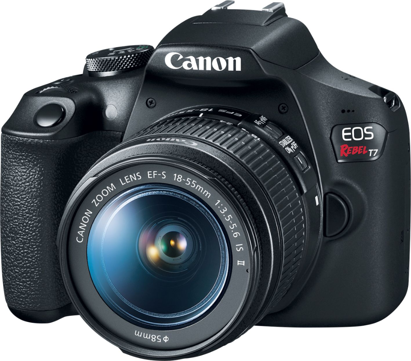Canon &ndash; EOS Rebel T7 DSLR Video Camera with 18 55mm Lens &ndash; Black